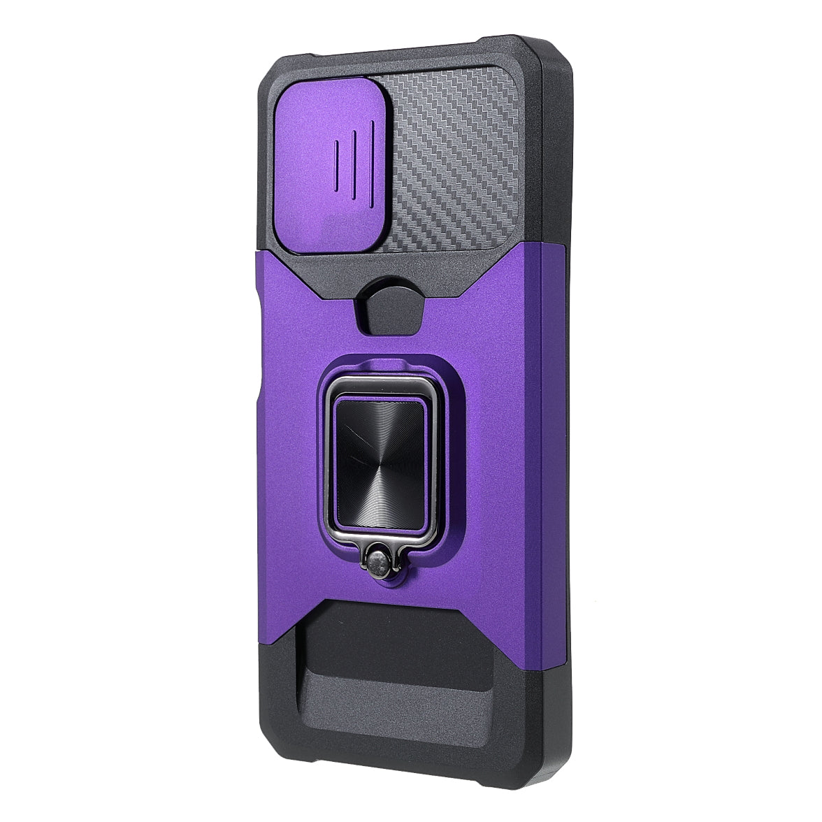 2 in 1 Camera Slider Design Hybrid Phone Case Cover with Kickstand and Card Holder for Samsung Galaxy A22 4G (EU Version)