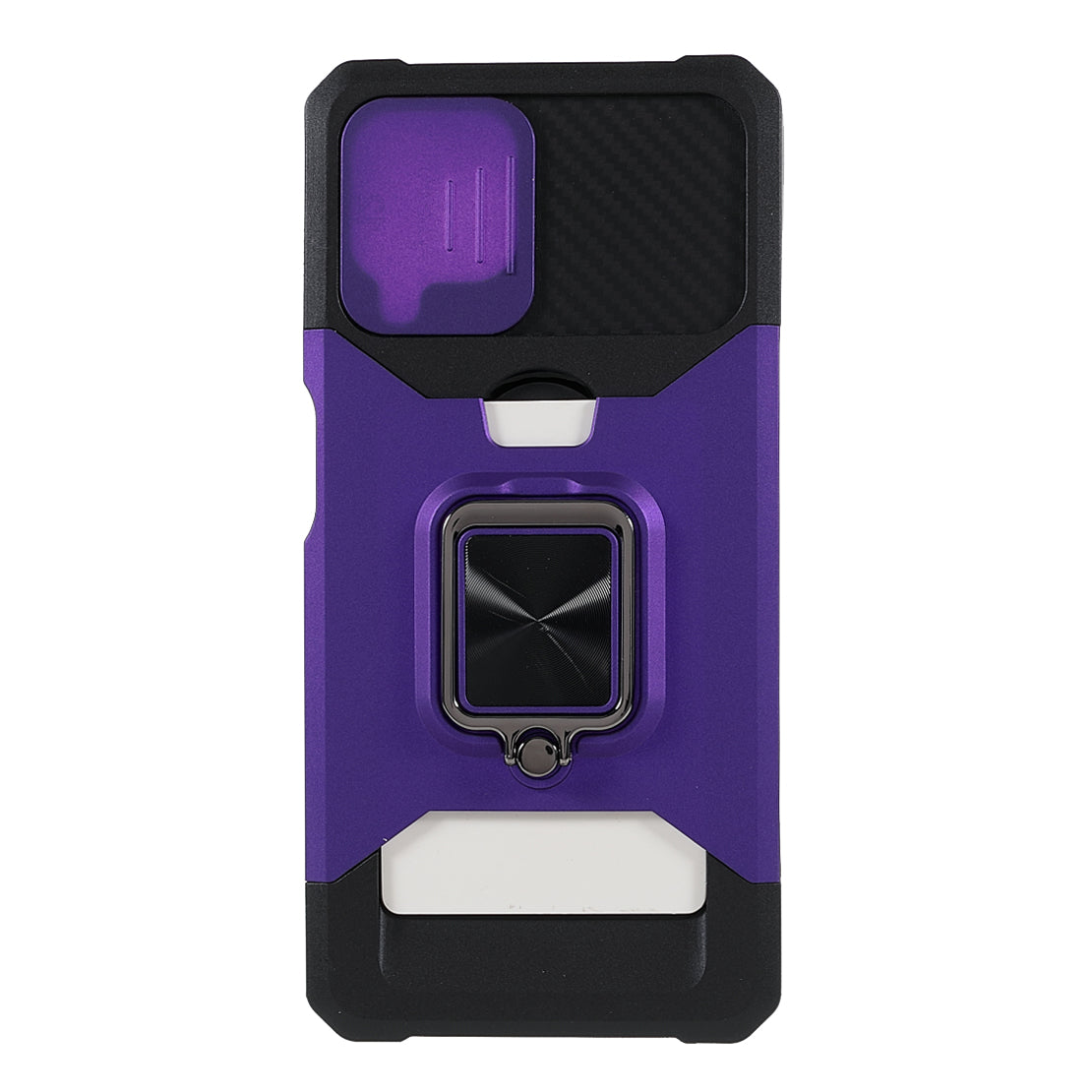 2 in 1 Camera Slider Design Hybrid Phone Case Cover with Kickstand and Card Holder for Samsung Galaxy A22 4G (EU Version)