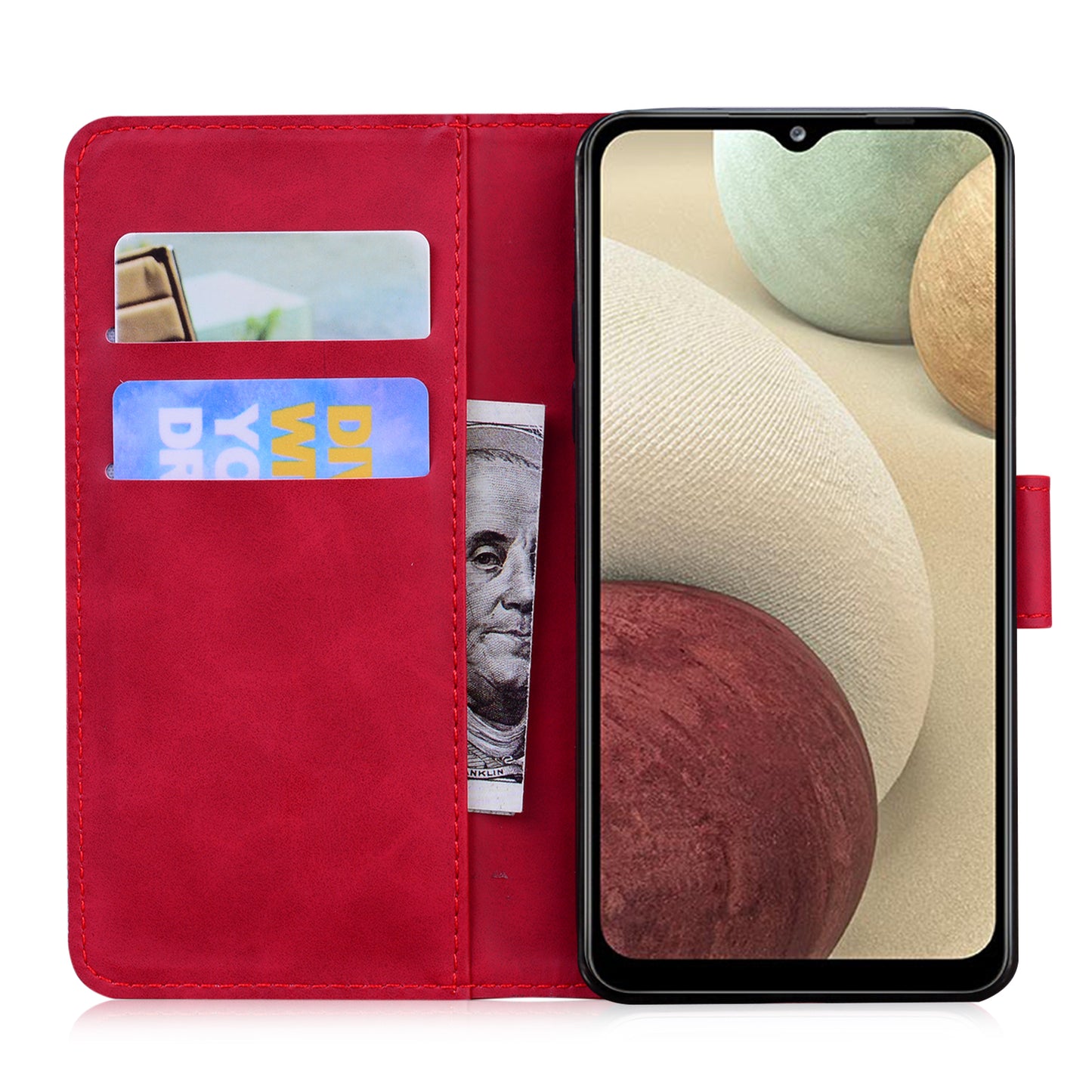 TPU + PU Leather Scratch Resistant Protective Phone Case Cover with Stand and Wallet for Samsung Galaxy M32 (Global Version)