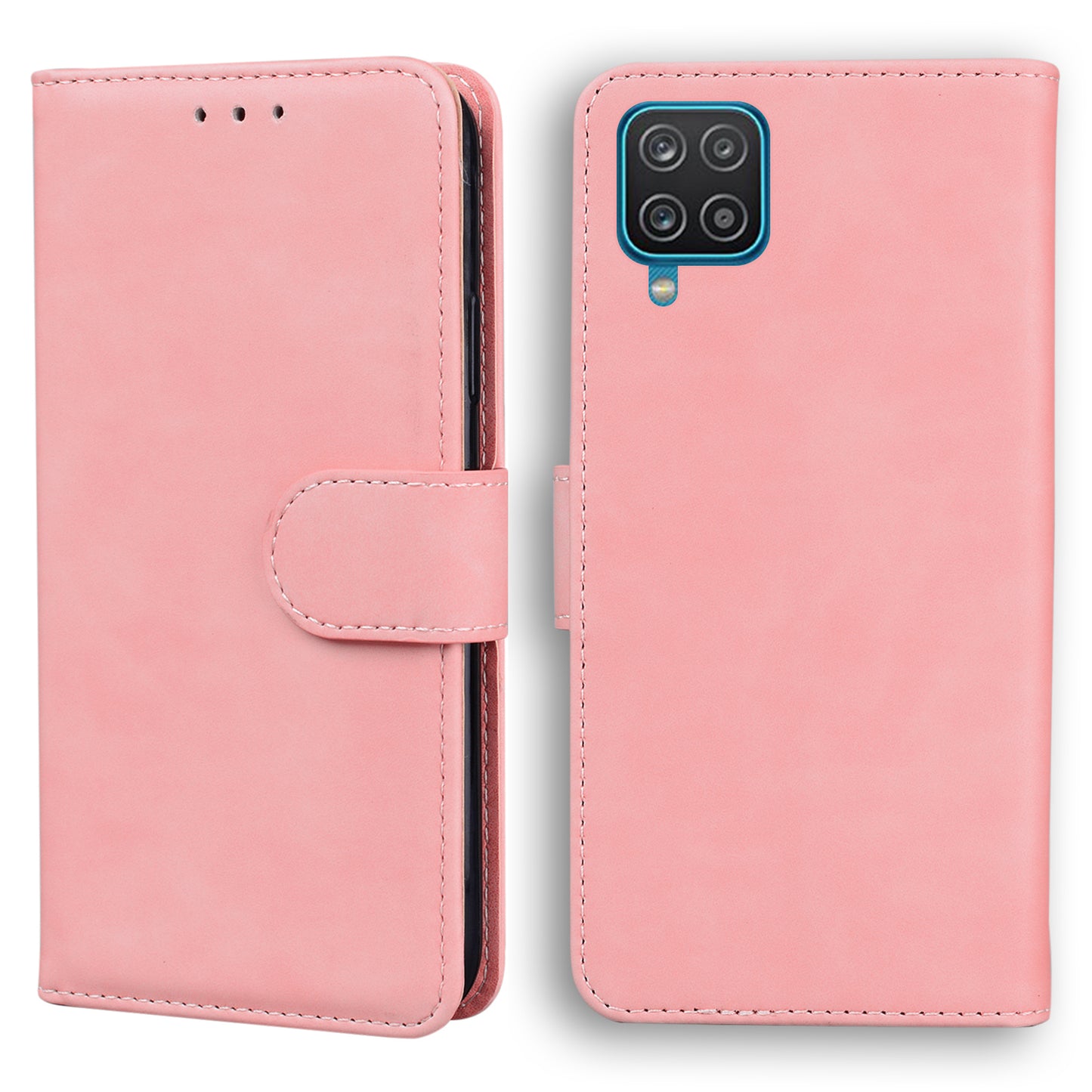 TPU + PU Leather Scratch Resistant Protective Phone Case Cover with Stand and Wallet for Samsung Galaxy M32 (Global Version)
