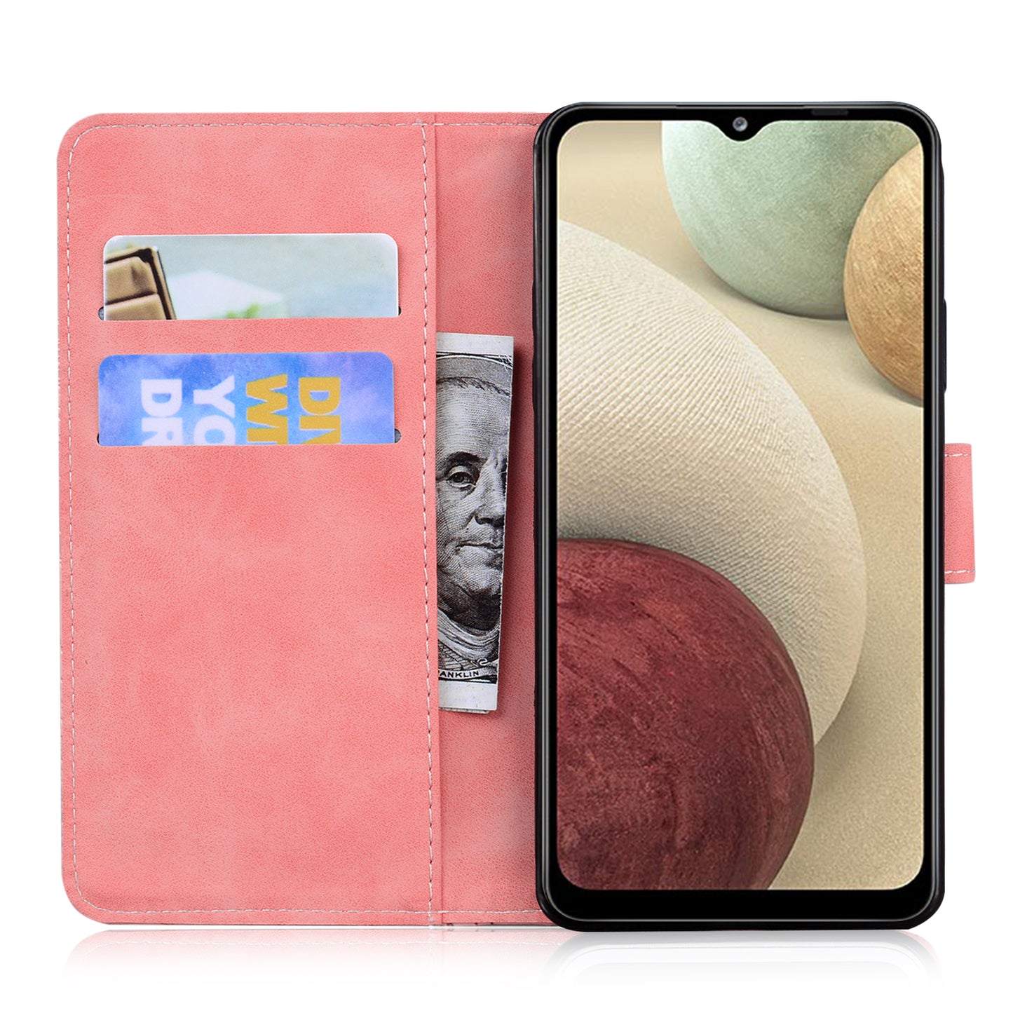 TPU + PU Leather Scratch Resistant Protective Phone Case Cover with Stand and Wallet for Samsung Galaxy M32 (Global Version)