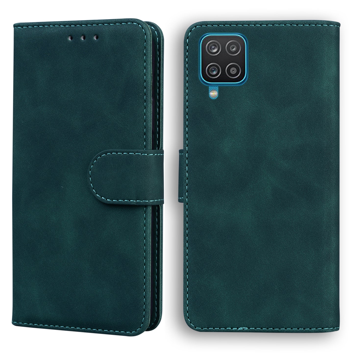 TPU + PU Leather Scratch Resistant Protective Phone Case Cover with Stand and Wallet for Samsung Galaxy M32 (Global Version)