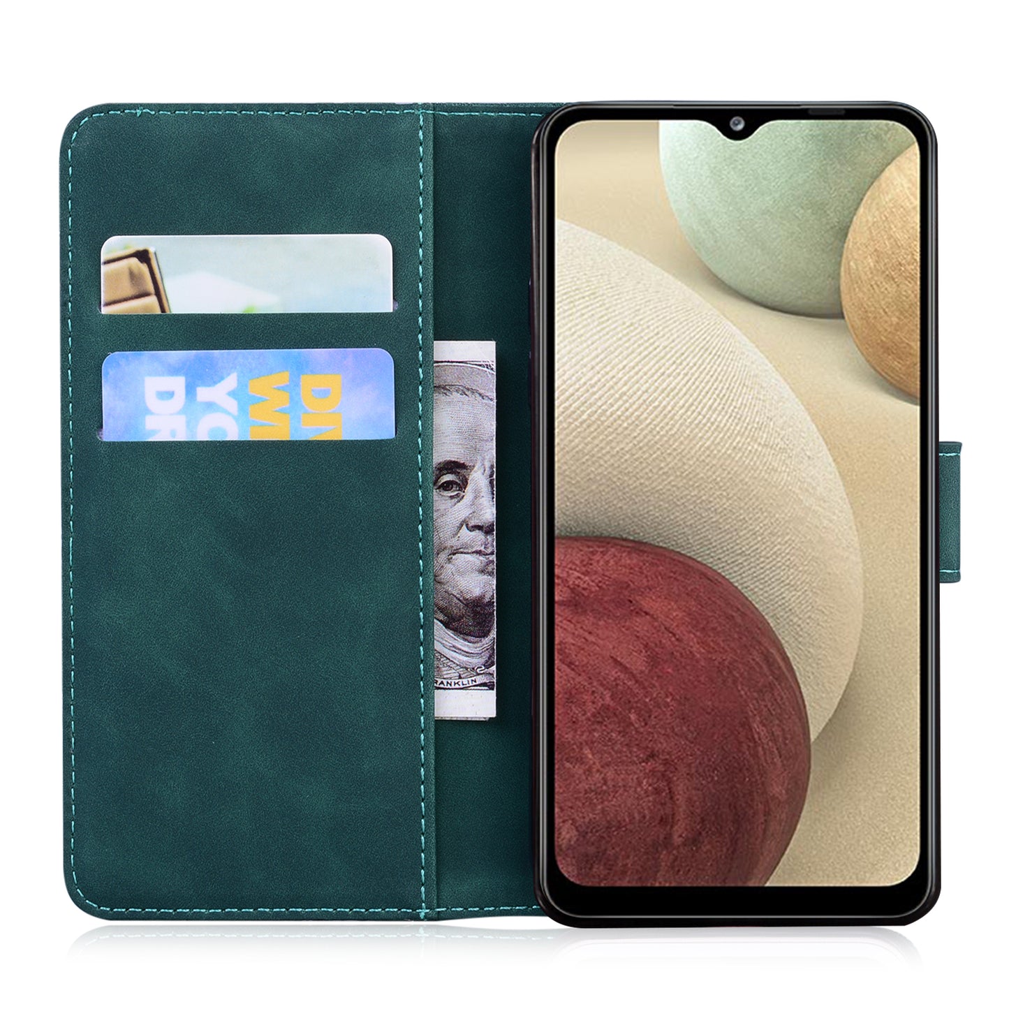 TPU + PU Leather Scratch Resistant Protective Phone Case Cover with Stand and Wallet for Samsung Galaxy M32 (Global Version)