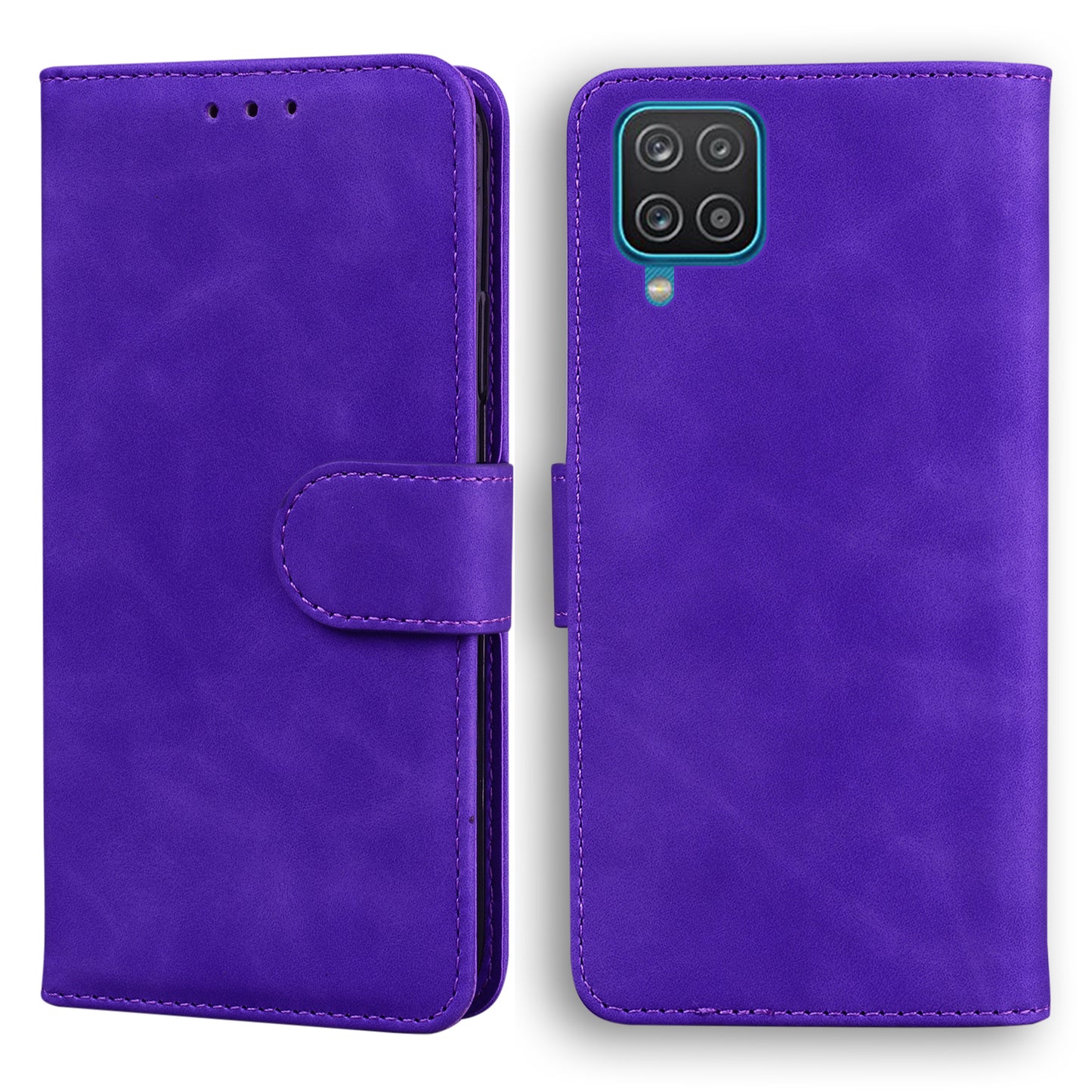 TPU + PU Leather Scratch Resistant Protective Phone Case Cover with Stand and Wallet for Samsung Galaxy M32 (Global Version)