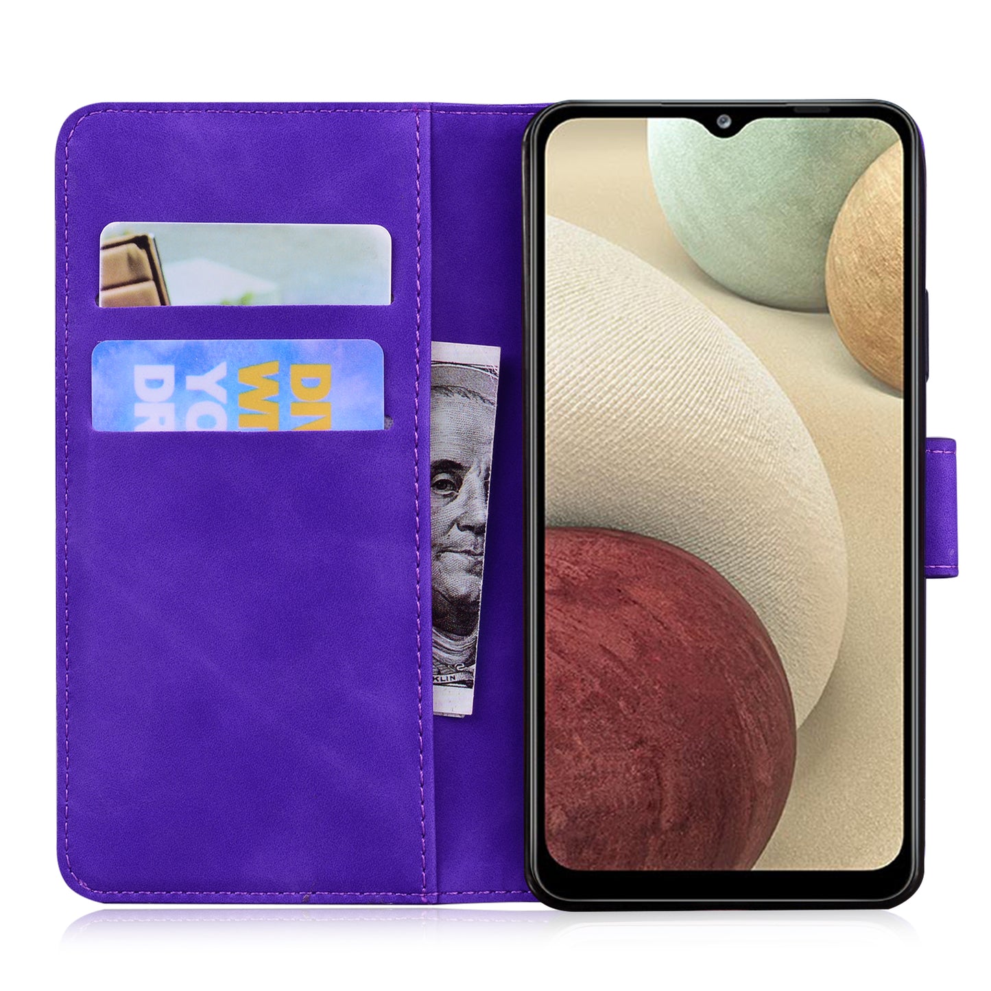 TPU + PU Leather Scratch Resistant Protective Phone Case Cover with Stand and Wallet for Samsung Galaxy M32 (Global Version)