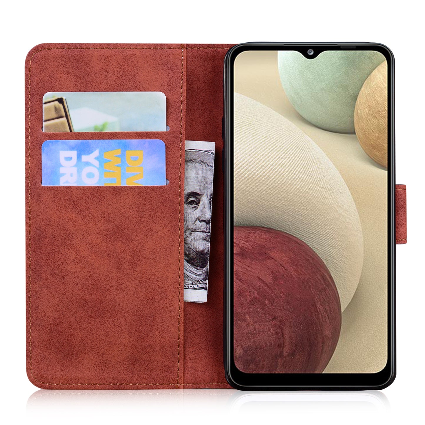 TPU + PU Leather Scratch Resistant Protective Phone Case Cover with Stand and Wallet for Samsung Galaxy M32 (Global Version)