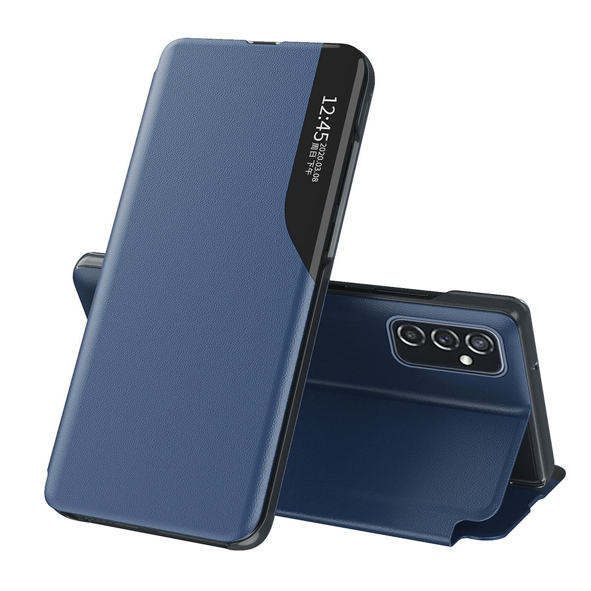 Smart View Window Stand PU Leather Folio Protective Magnetic Closure Flip Cover for Samsung Galaxy M52 5G