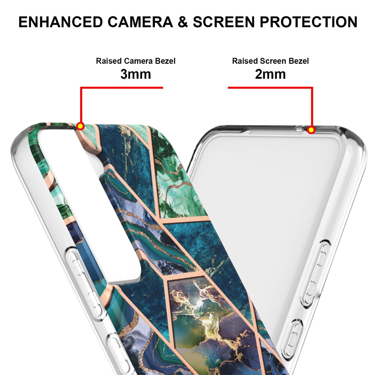 2.0mm Stylish Electroplating Soft TPU IMD Marble Protective Case for Samsung Galaxy S22 5G