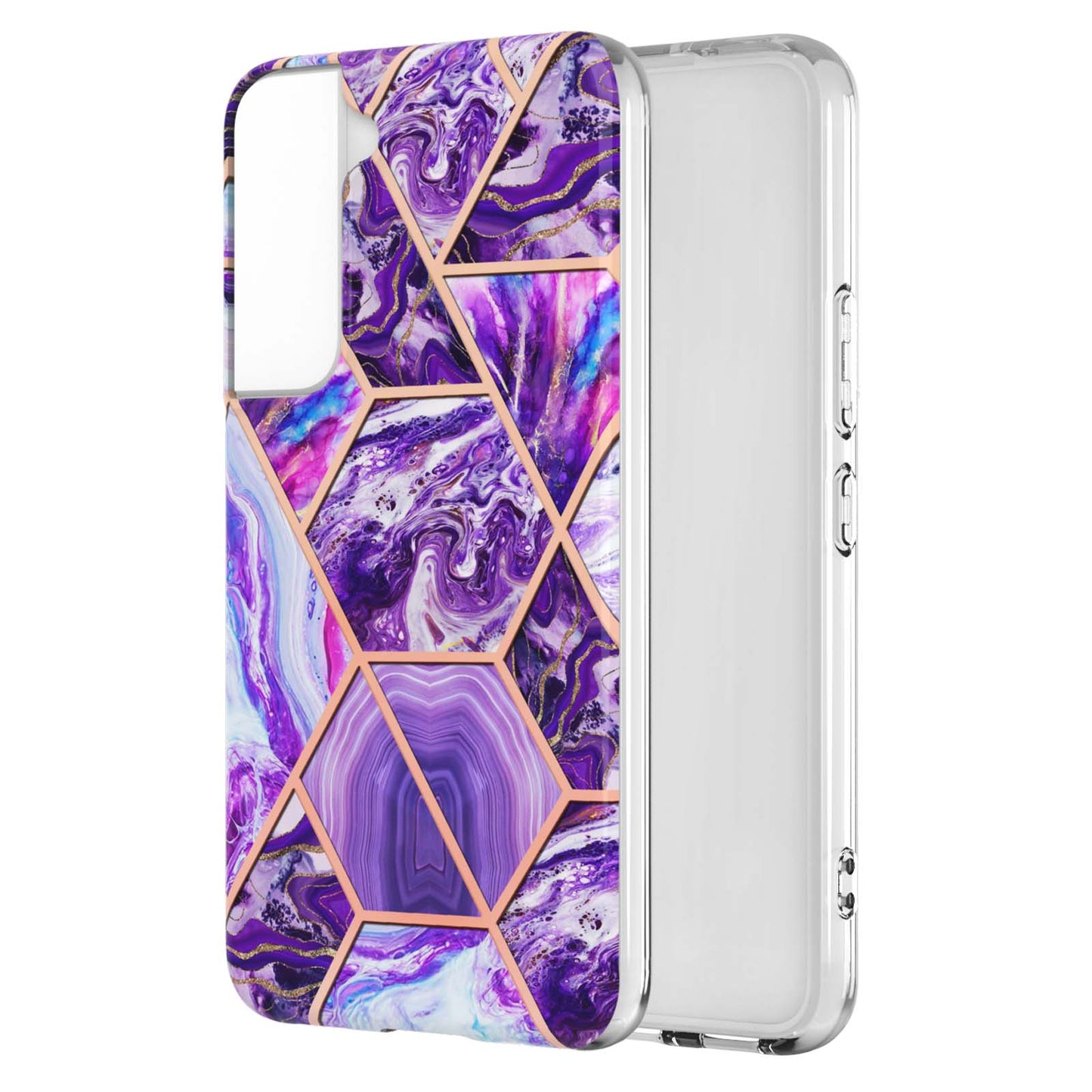 2.0mm Stylish Electroplating Soft TPU IMD Marble Protective Case for Samsung Galaxy S22 5G