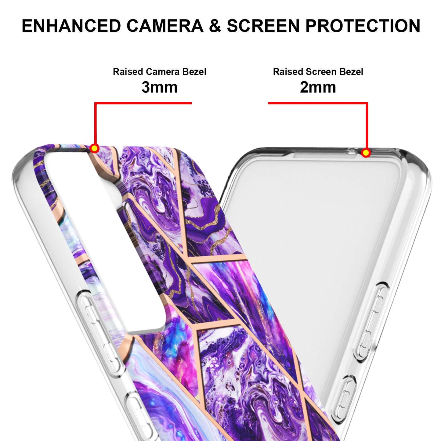 2.0mm Stylish Electroplating Soft TPU IMD Marble Protective Case for Samsung Galaxy S22 5G