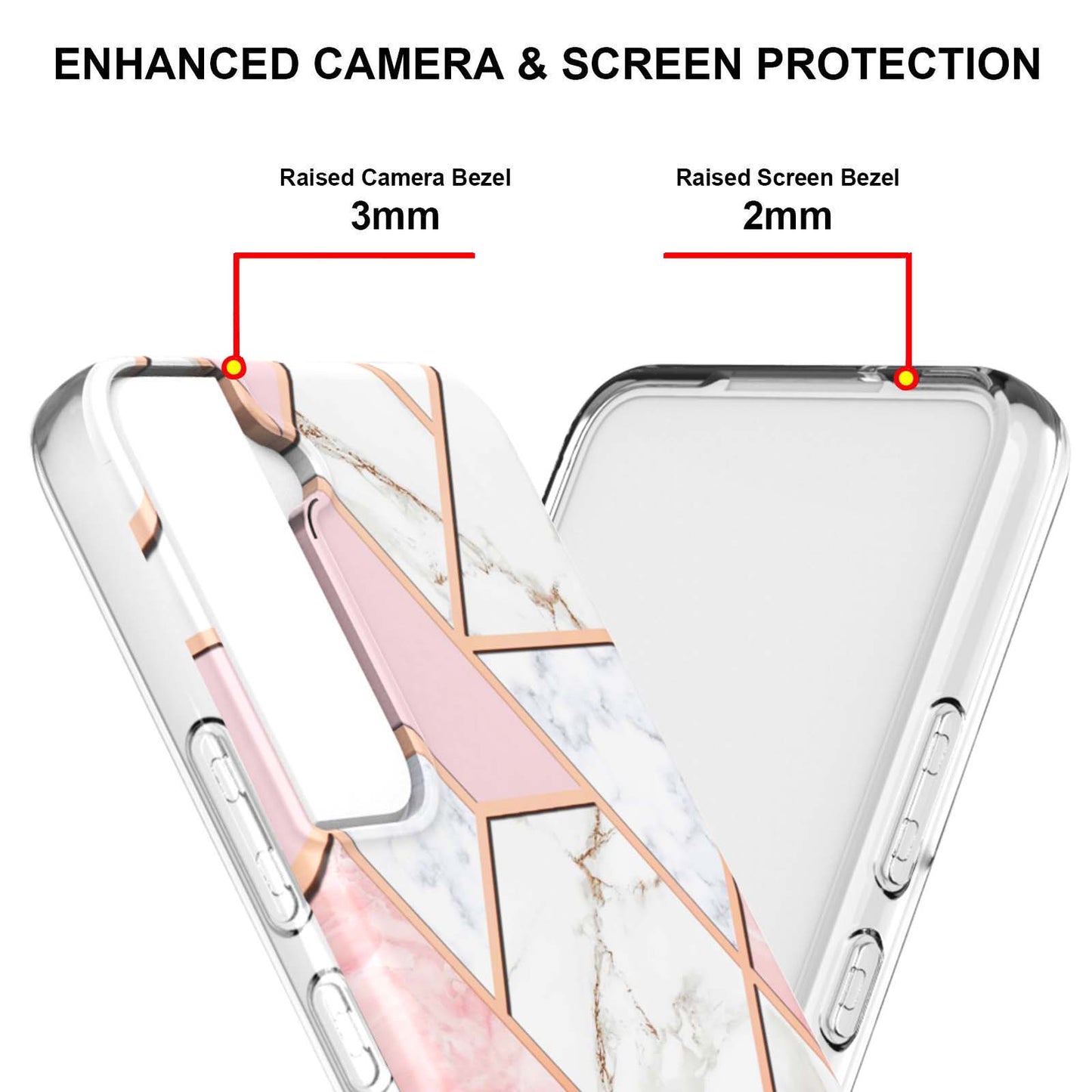 2.0mm Stylish Electroplating Soft TPU IMD Marble Protective Case for Samsung Galaxy S22 5G