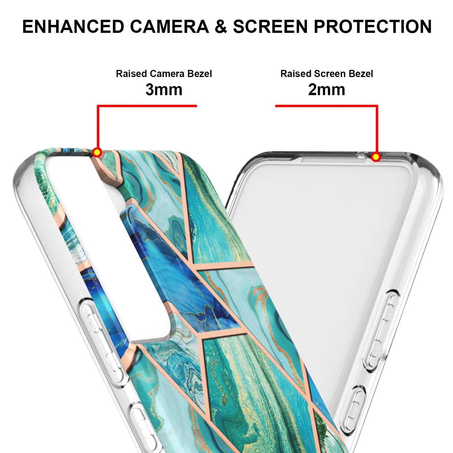 2.0mm Stylish Electroplating Soft TPU IMD Marble Protective Case for Samsung Galaxy S22 5G