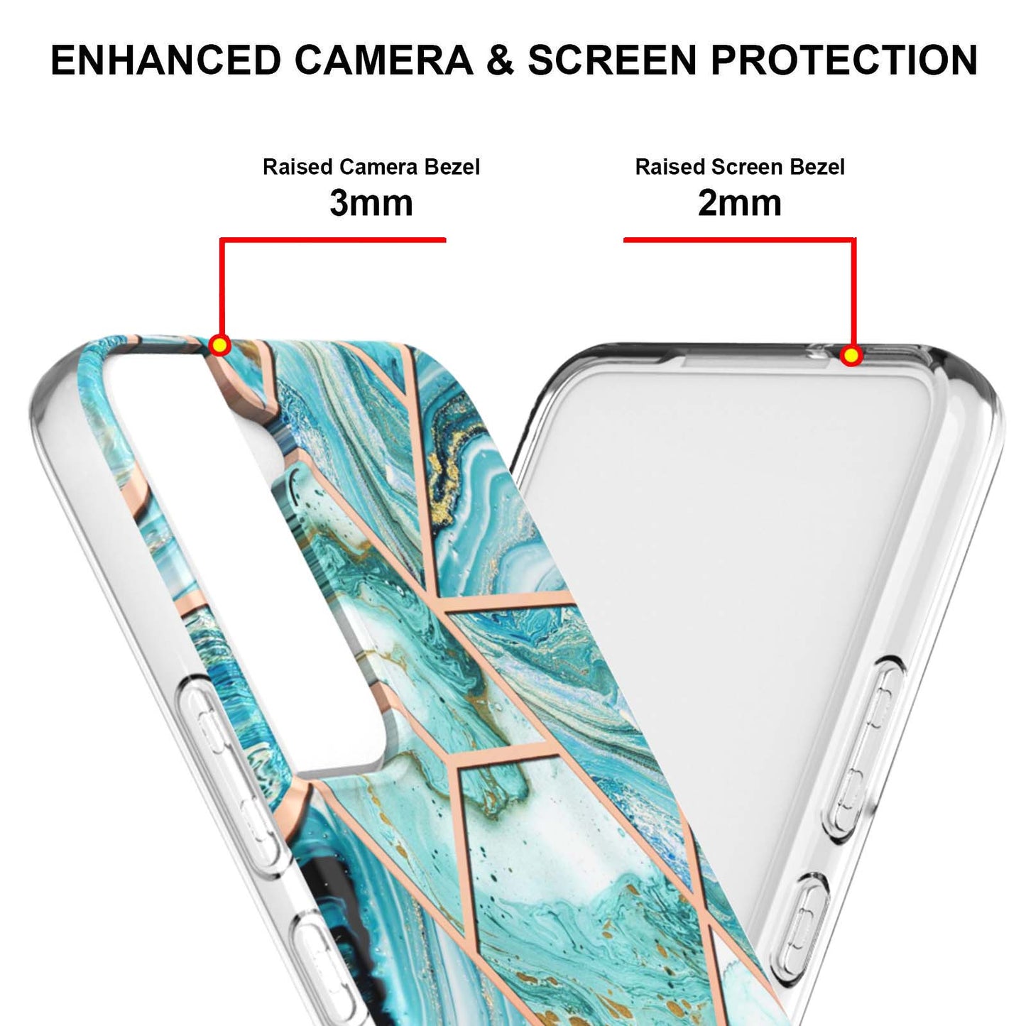 2.0mm Stylish Electroplating Soft TPU IMD Marble Protective Case for Samsung Galaxy S22 5G