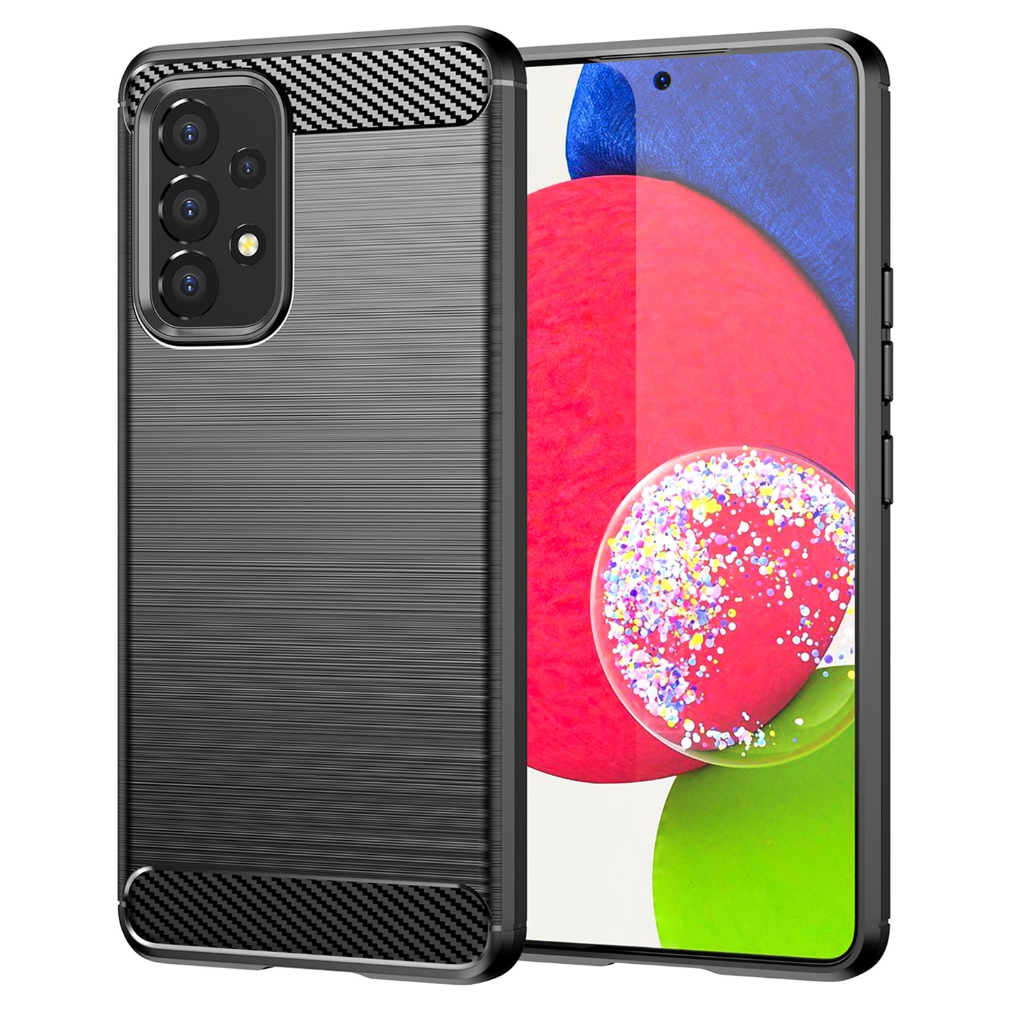1.8mm Carbon Fiber Texture TPU Case Air Bag Design Brushed Surface Phone Protective Cover for Samsung Galaxy A53 5G
