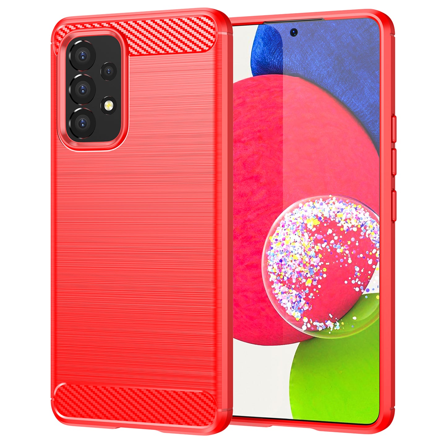 1.8mm Carbon Fiber Texture TPU Case Air Bag Design Brushed Surface Phone Protective Cover for Samsung Galaxy A53 5G