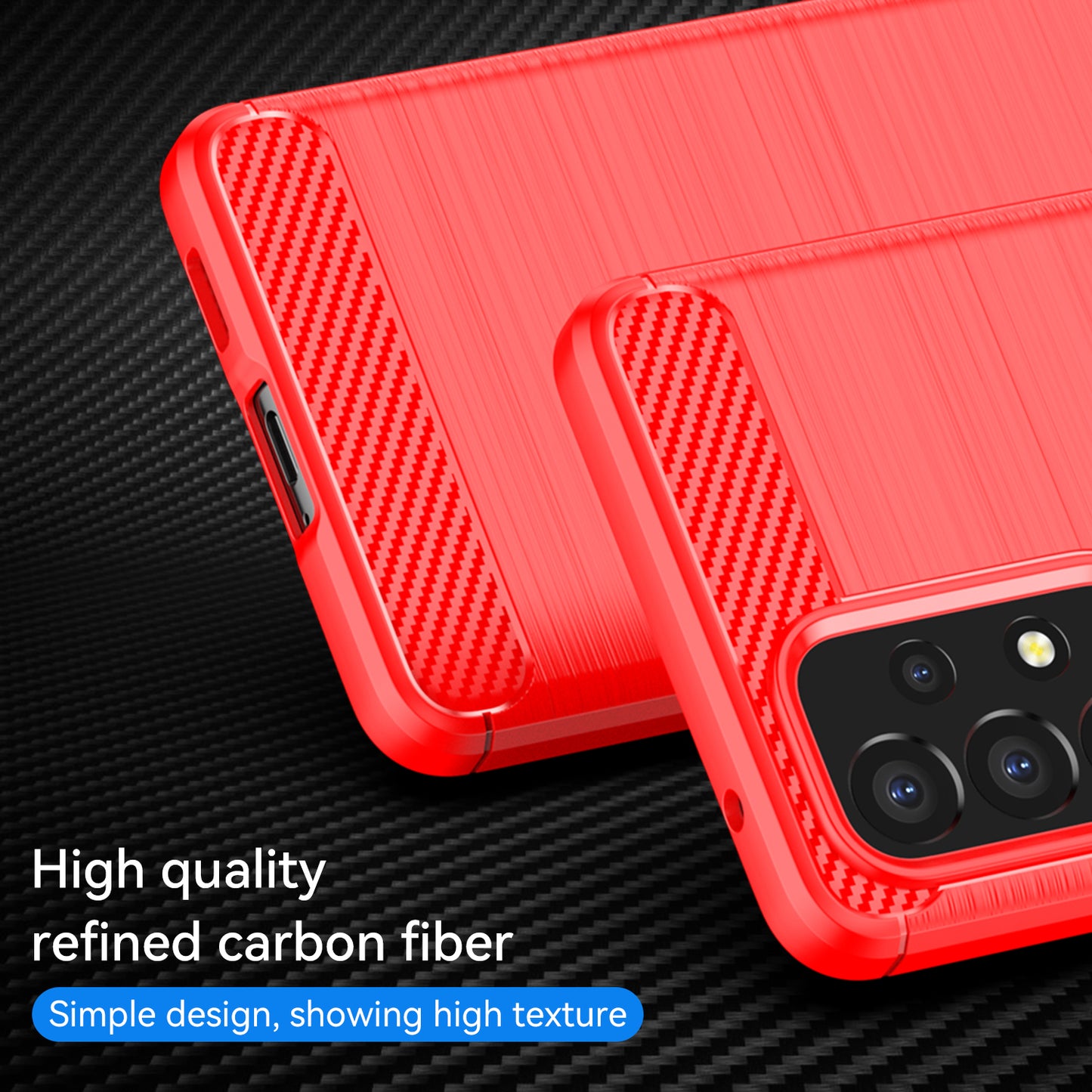 1.8mm Carbon Fiber Texture TPU Case Air Bag Design Brushed Surface Phone Protective Cover for Samsung Galaxy A53 5G