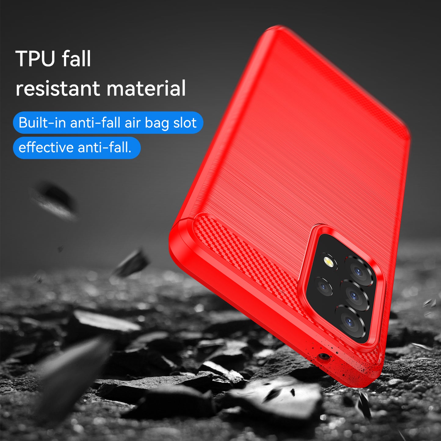 1.8mm Carbon Fiber Texture TPU Case Air Bag Design Brushed Surface Phone Protective Cover for Samsung Galaxy A53 5G