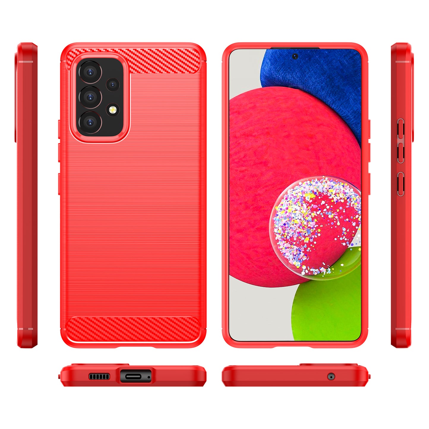 1.8mm Carbon Fiber Texture TPU Case Air Bag Design Brushed Surface Phone Protective Cover for Samsung Galaxy A53 5G