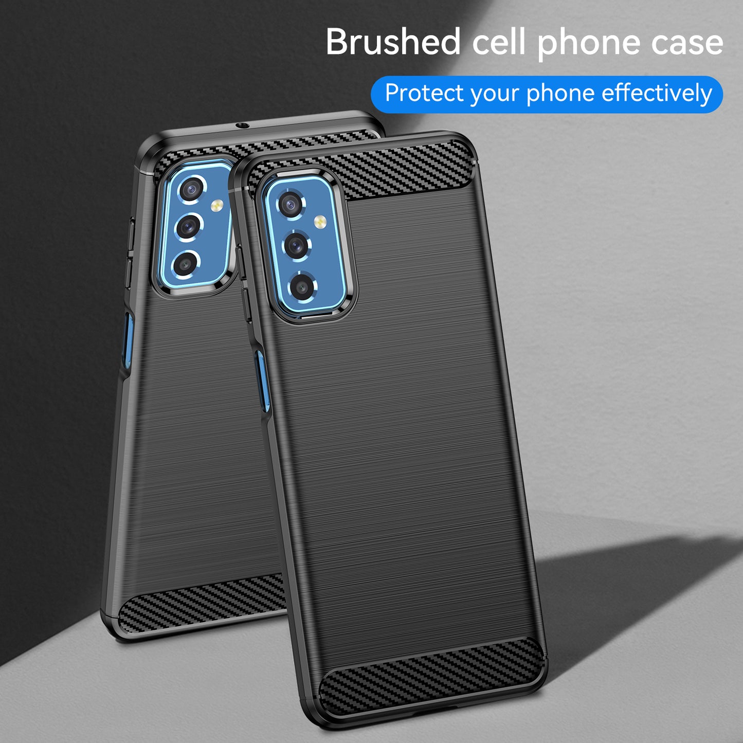 1.8mm Heat Dissipation TPU Case 1.8mm Brushed Surface Carbon Fiber Texture Phone Cover for Samsung Galaxy M52 5G