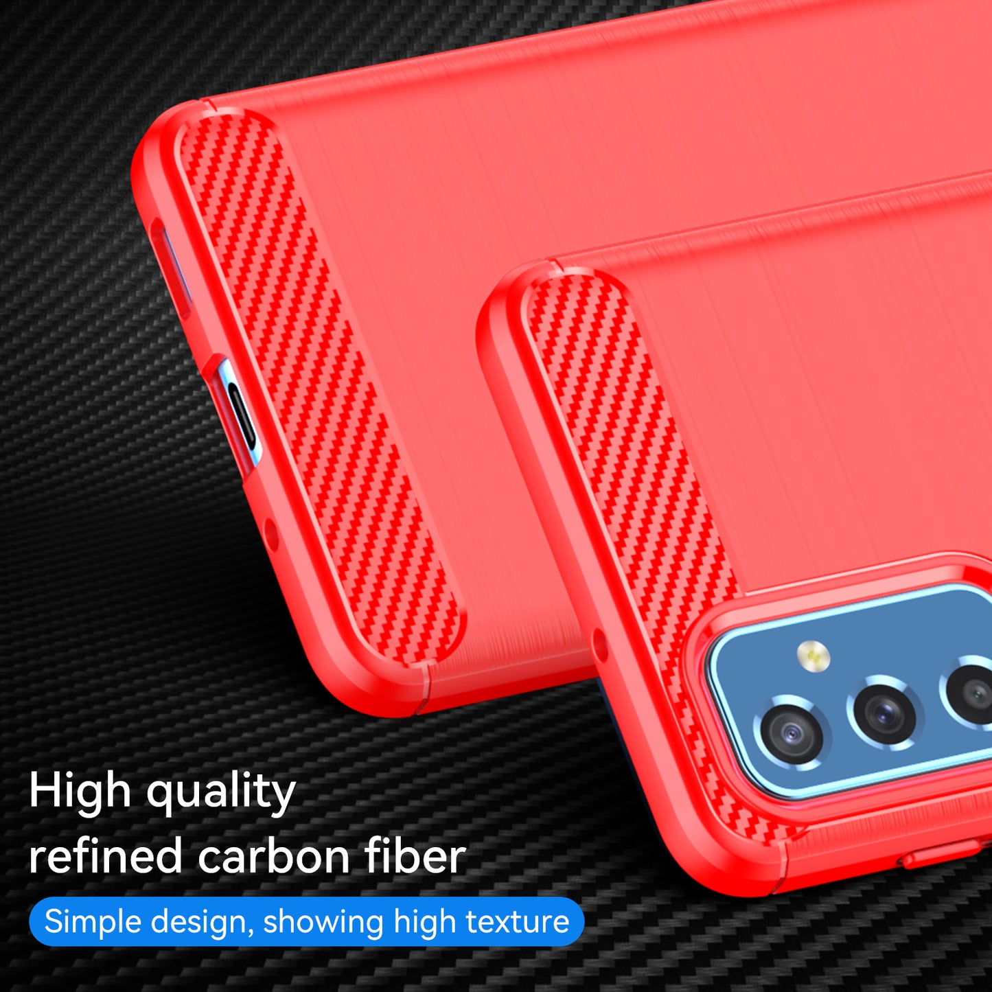 1.8mm Heat Dissipation TPU Case 1.8mm Brushed Surface Carbon Fiber Texture Phone Cover for Samsung Galaxy M52 5G