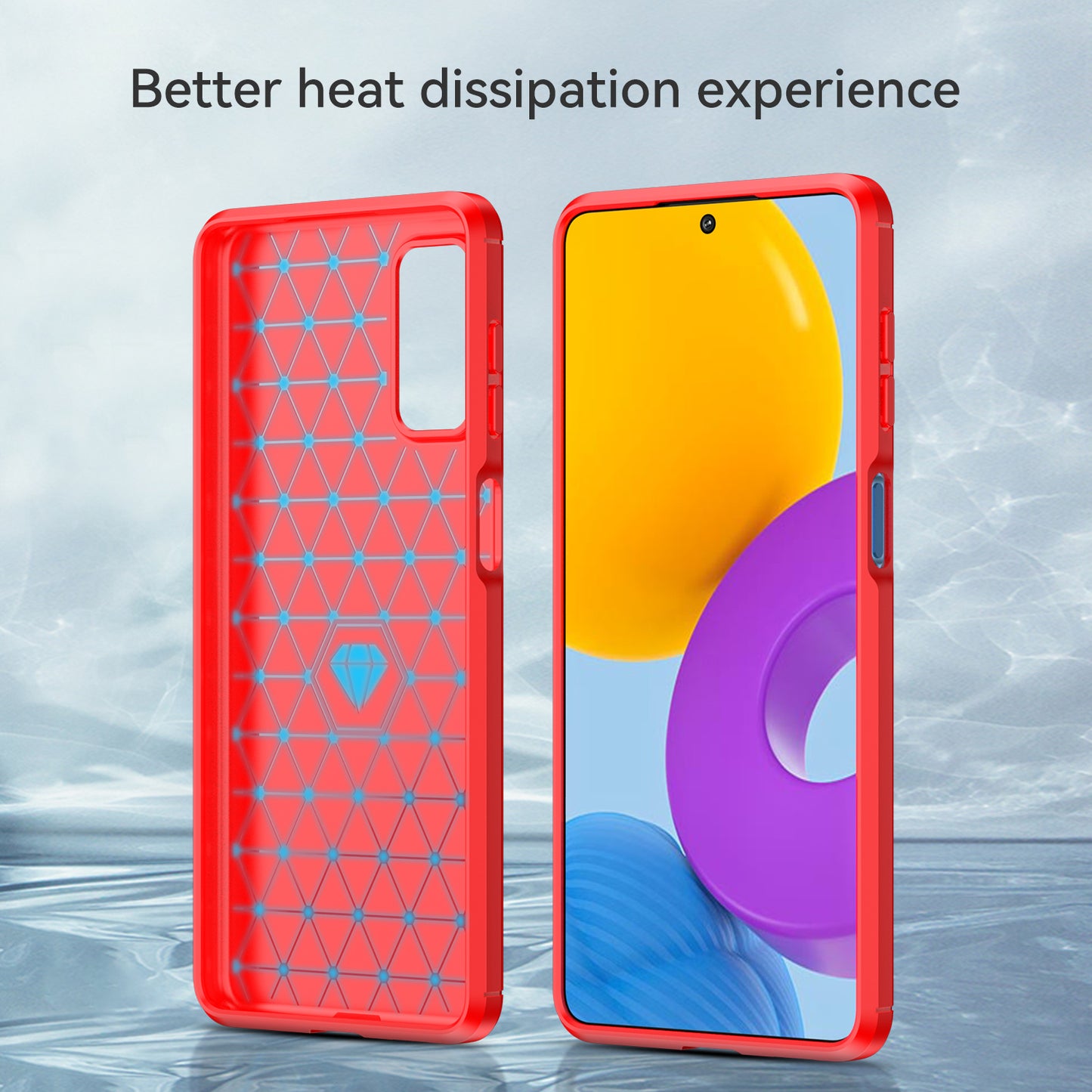 1.8mm Heat Dissipation TPU Case 1.8mm Brushed Surface Carbon Fiber Texture Phone Cover for Samsung Galaxy M52 5G