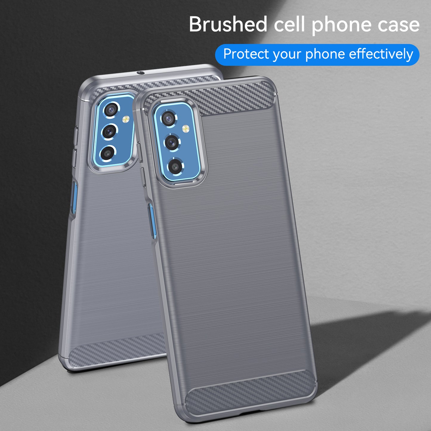1.8mm Heat Dissipation TPU Case 1.8mm Brushed Surface Carbon Fiber Texture Phone Cover for Samsung Galaxy M52 5G