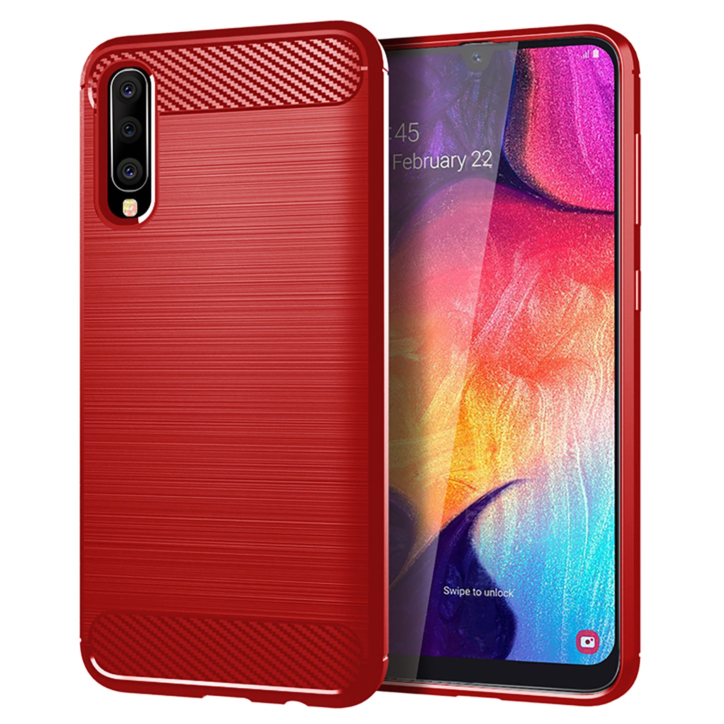 1.8mm Heat Dissipation TPU Case Super Slim Carbon Fiber Texture Scratch-Proof Brushed Surface Phone Cover for Samsung Galaxy A50/A50s/A30s