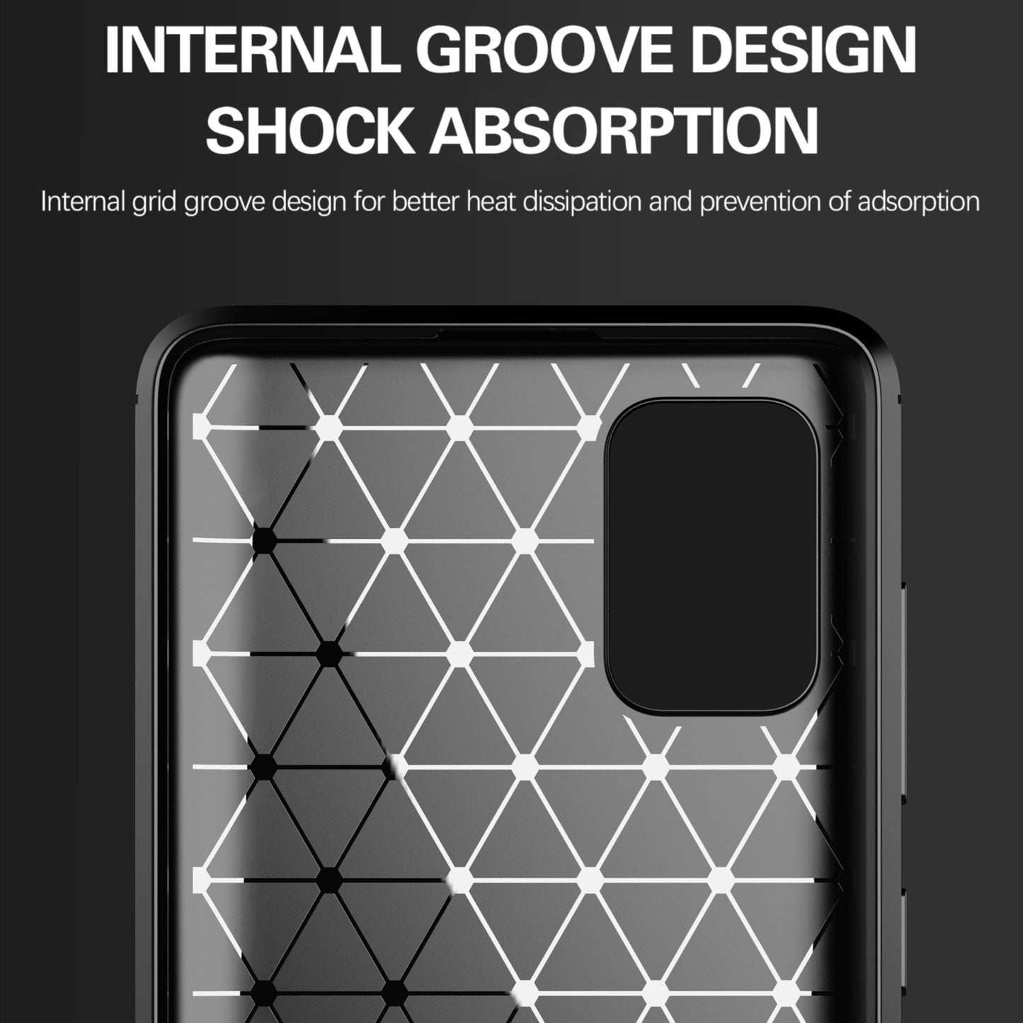 1.8mm eat Dissipation TPU Case Full Brushed Surface Coverage Carbon Fiber Texture Phone Cover for Samsung Galaxy A71 4G SM-A715