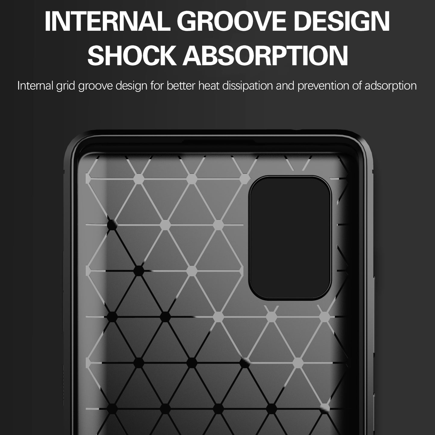 1.8mm Heat Dissipation TPU Case Shock-Absorbed Fall-Resistant Carbon Fiber Texture Brushed Surface Phone Cover for Samsung Galaxy A71 5G SM-A716