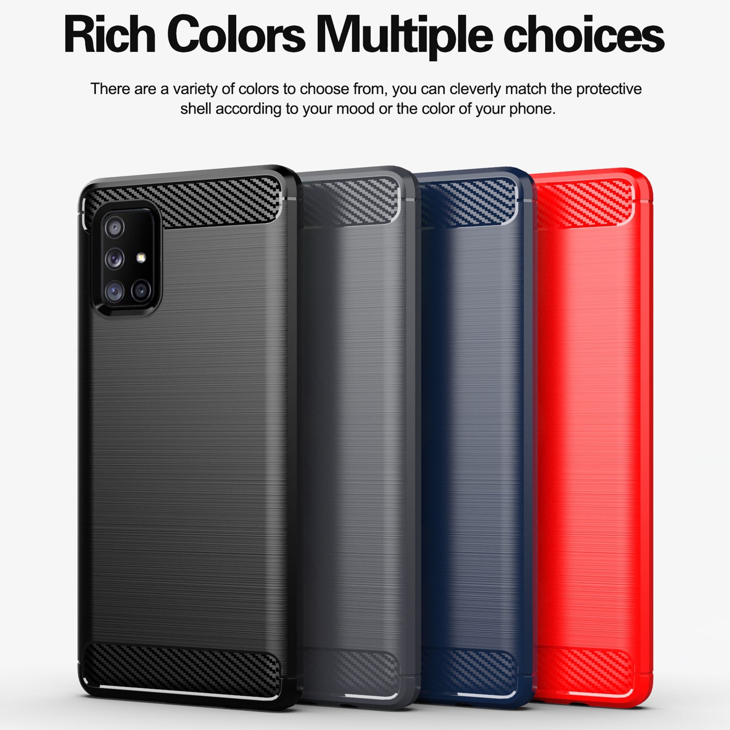 1.8mm Heat Dissipation TPU Case Shock-Absorbed Fall-Resistant Carbon Fiber Texture Brushed Surface Phone Cover for Samsung Galaxy A71 5G SM-A716