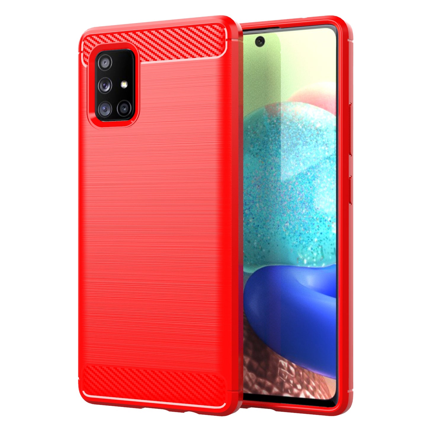 1.8mm Heat Dissipation TPU Case Shock-Absorbed Fall-Resistant Carbon Fiber Texture Brushed Surface Phone Cover for Samsung Galaxy A71 5G SM-A716