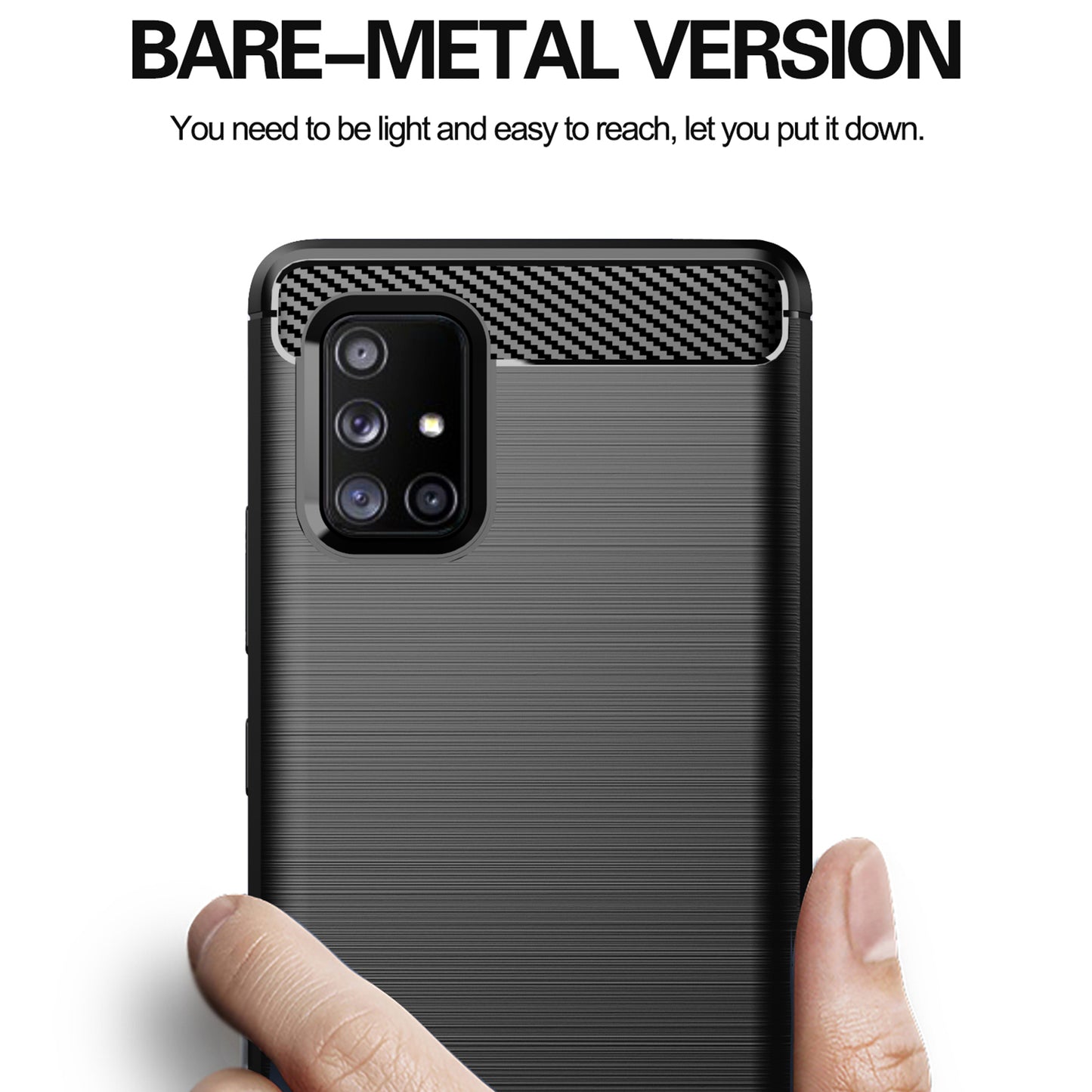 1.8mm Heat Dissipation TPU Case Shock-Absorbed Fall-Resistant Carbon Fiber Texture Brushed Surface Phone Cover for Samsung Galaxy A71 5G SM-A716
