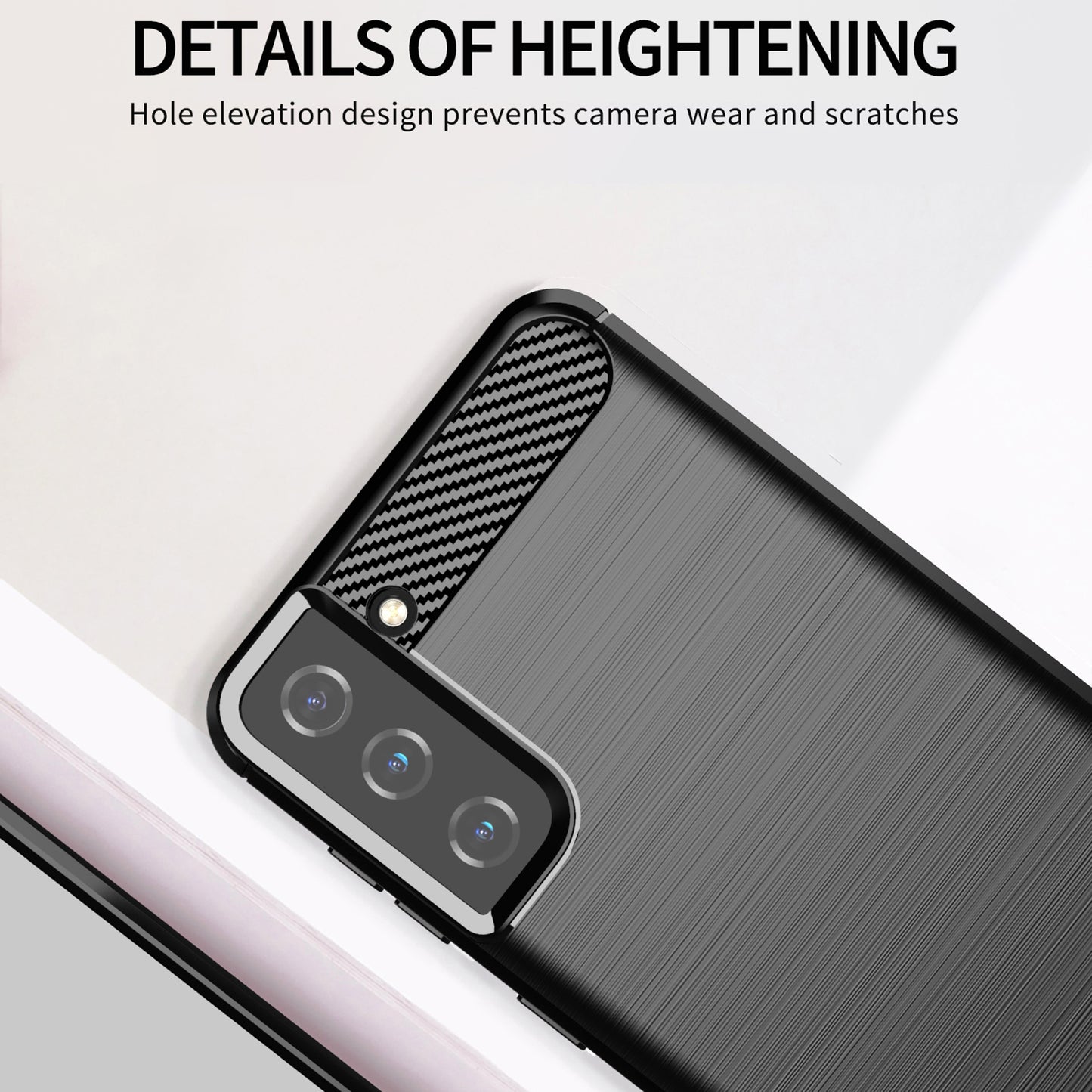1.8mm Ultra Thin Soft TPU Case Heat Dissipation Carbon Fiber Texture Phone Cover with Brushed Surface for Samsung Galaxy S21+ 5G