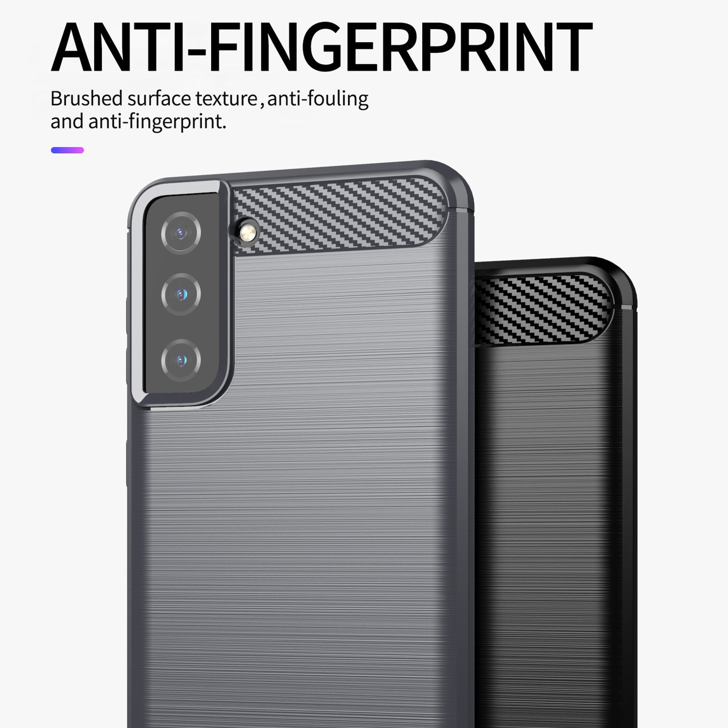 1.8mm Ultra Thin Soft TPU Case Heat Dissipation Carbon Fiber Texture Phone Cover with Brushed Surface for Samsung Galaxy S21+ 5G