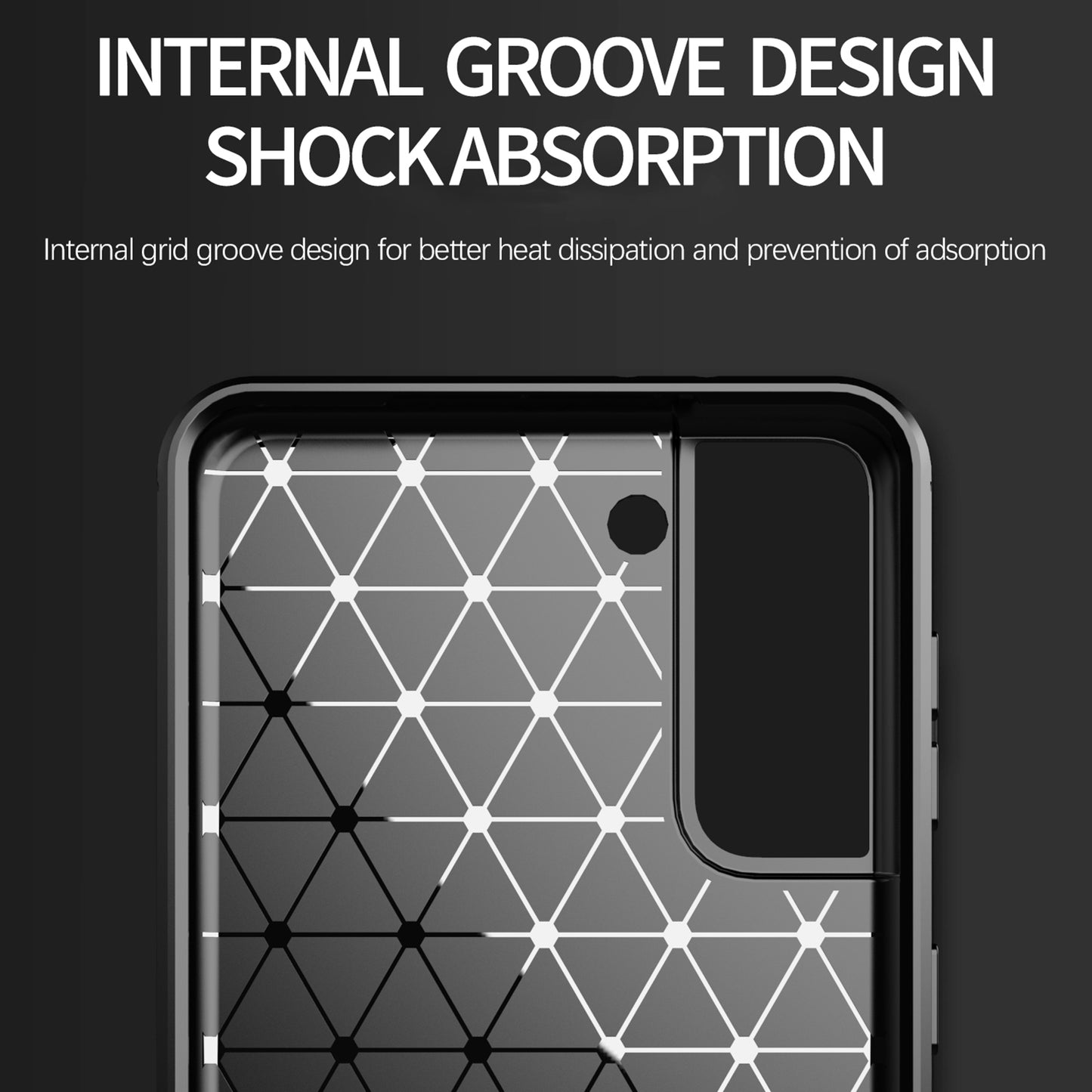 1.8mm Ultra Thin Soft TPU Case Heat Dissipation Carbon Fiber Texture Phone Cover with Brushed Surface for Samsung Galaxy S21+ 5G