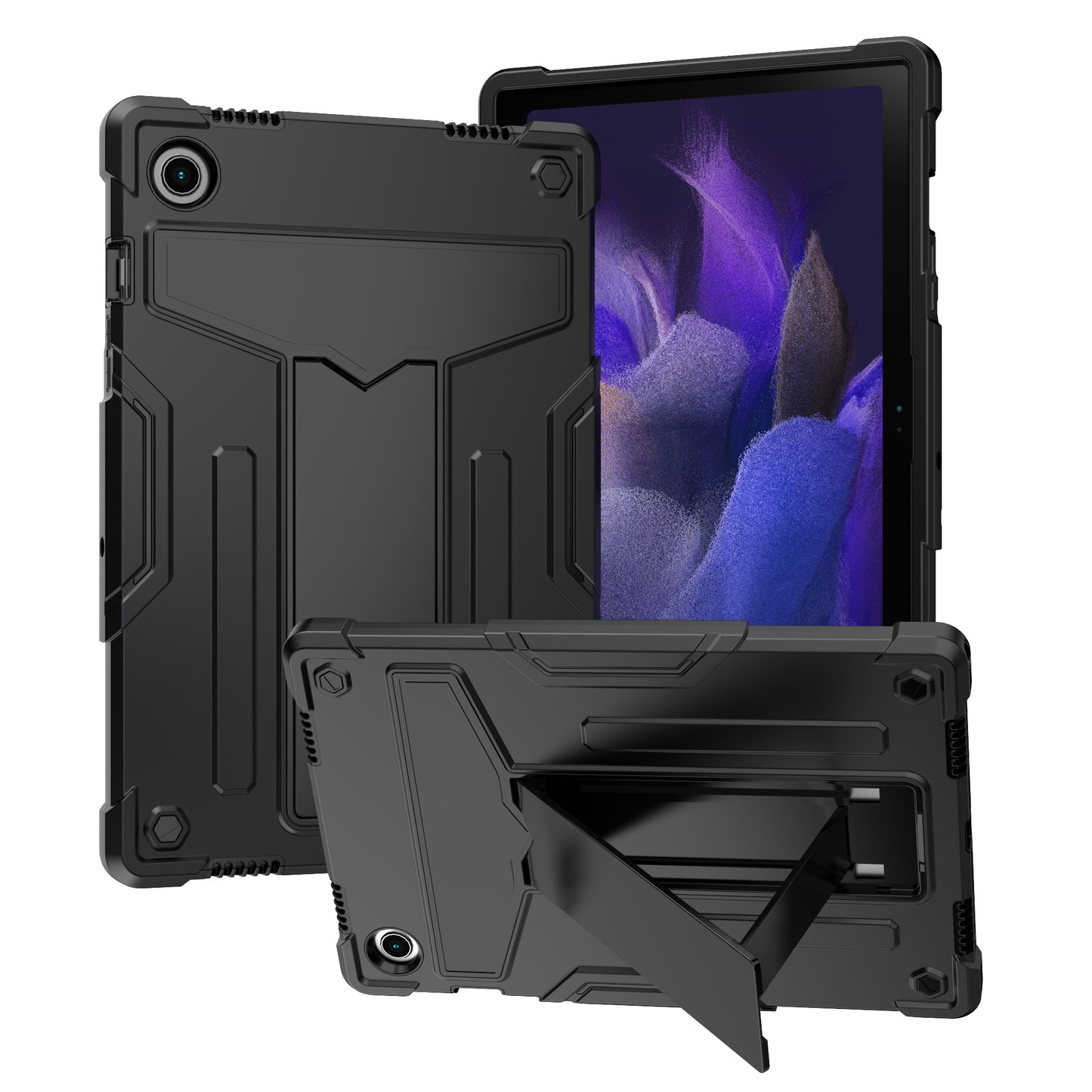 Foldable T-shaped Tablet Case with Kickstand PC Silicone Shockproof Protector Cover for Samsung Galaxy Tab A8 10.5 (2021)