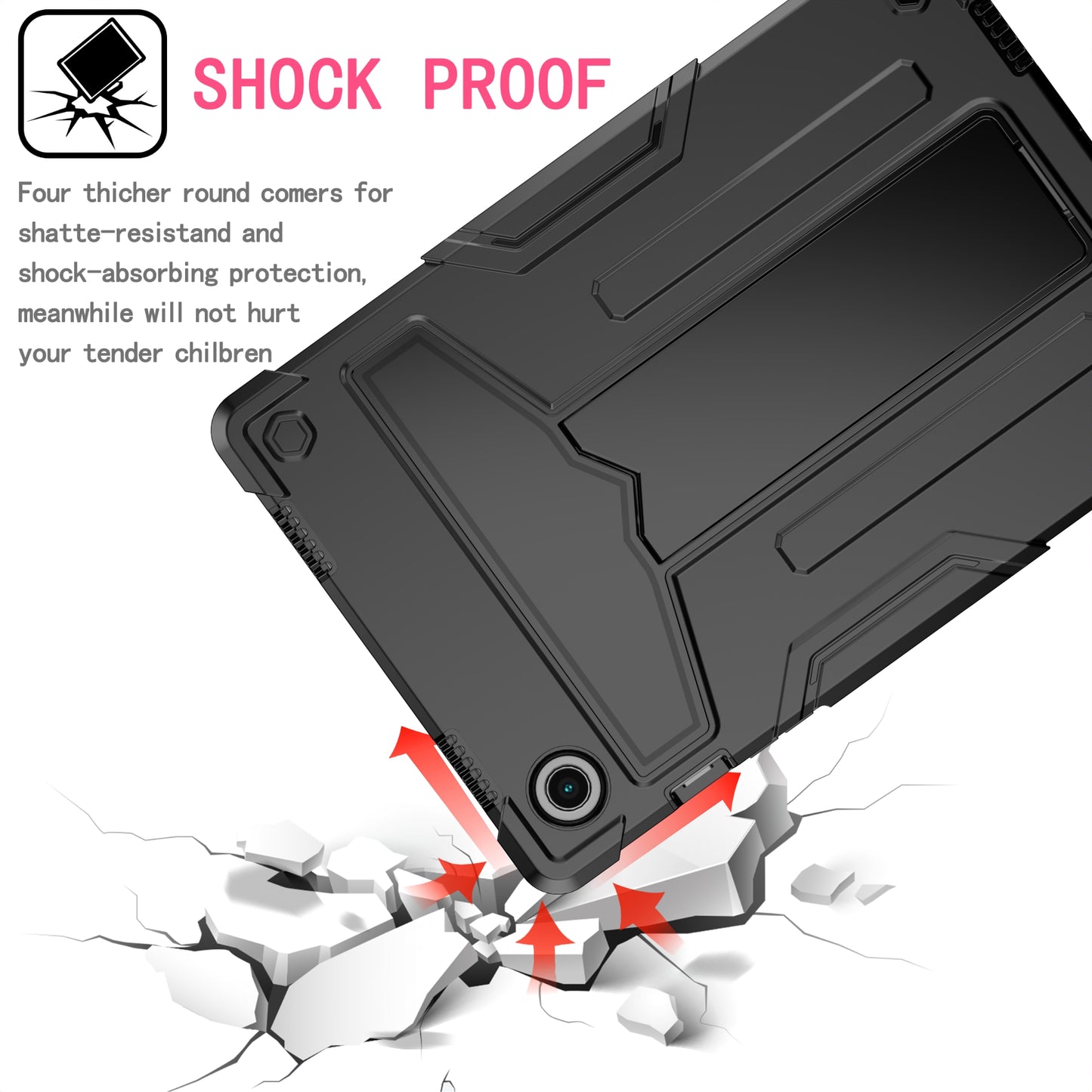Foldable T-shaped Tablet Case with Kickstand PC Silicone Shockproof Protector Cover for Samsung Galaxy Tab A8 10.5 (2021)