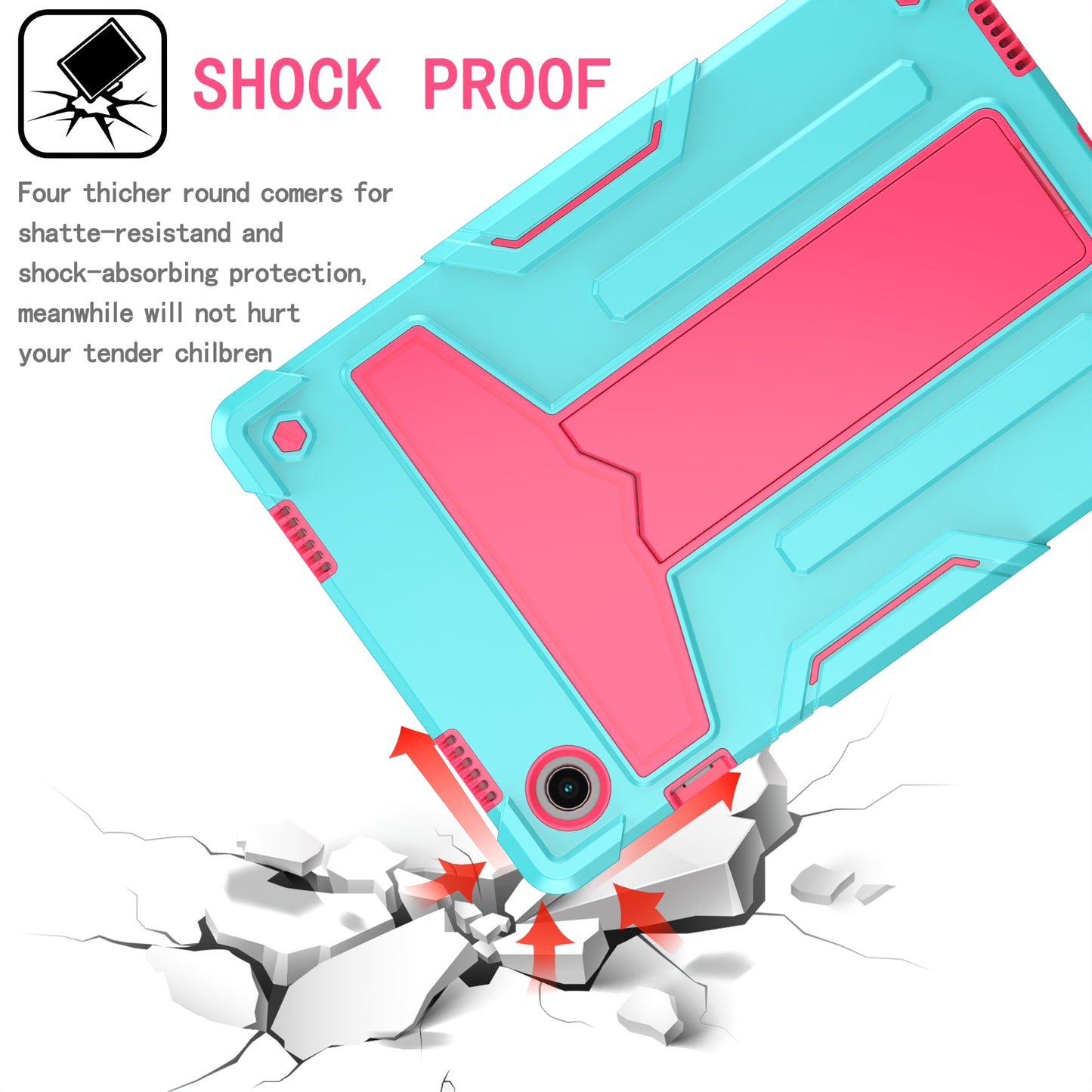 Foldable T-shaped Tablet Case with Kickstand PC Silicone Shockproof Protector Cover for Samsung Galaxy Tab A8 10.5 (2021)