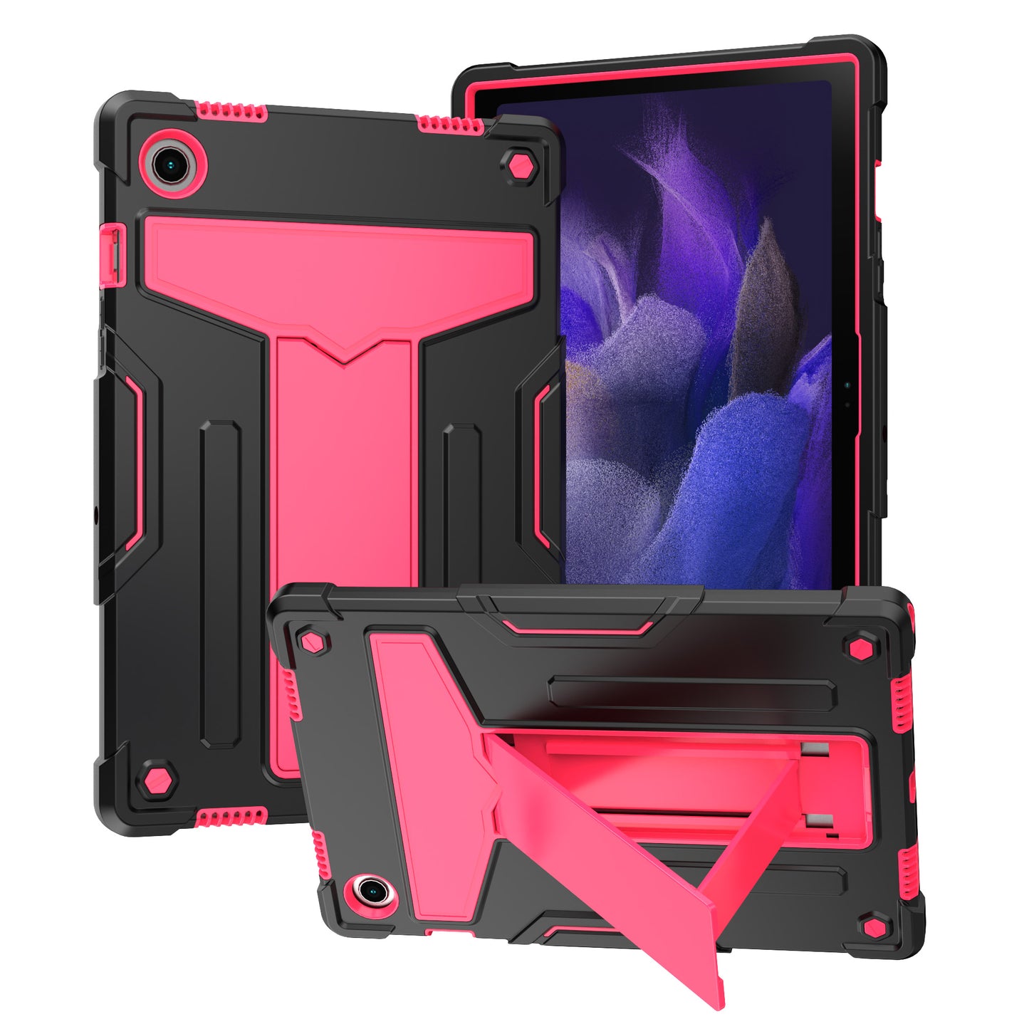 Foldable T-shaped Tablet Case with Kickstand PC Silicone Shockproof Protector Cover for Samsung Galaxy Tab A8 10.5 (2021)