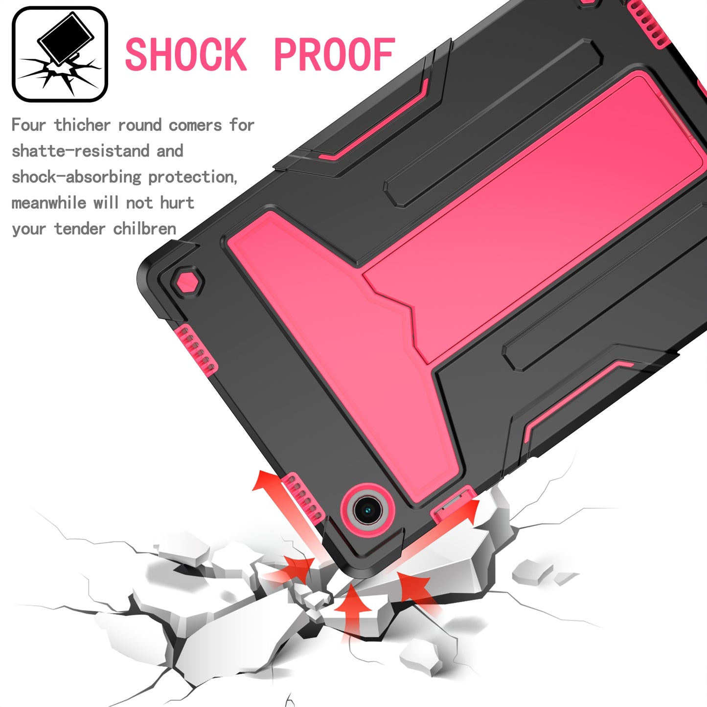 Foldable T-shaped Tablet Case with Kickstand PC Silicone Shockproof Protector Cover for Samsung Galaxy Tab A8 10.5 (2021)