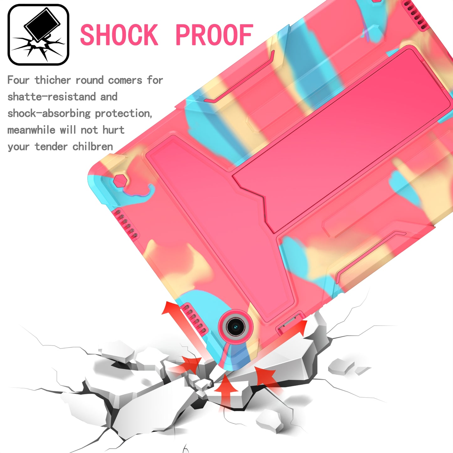 Foldable T-shaped Tablet Case with Kickstand PC Silicone Shockproof Protector Cover for Samsung Galaxy Tab A8 10.5 (2021)