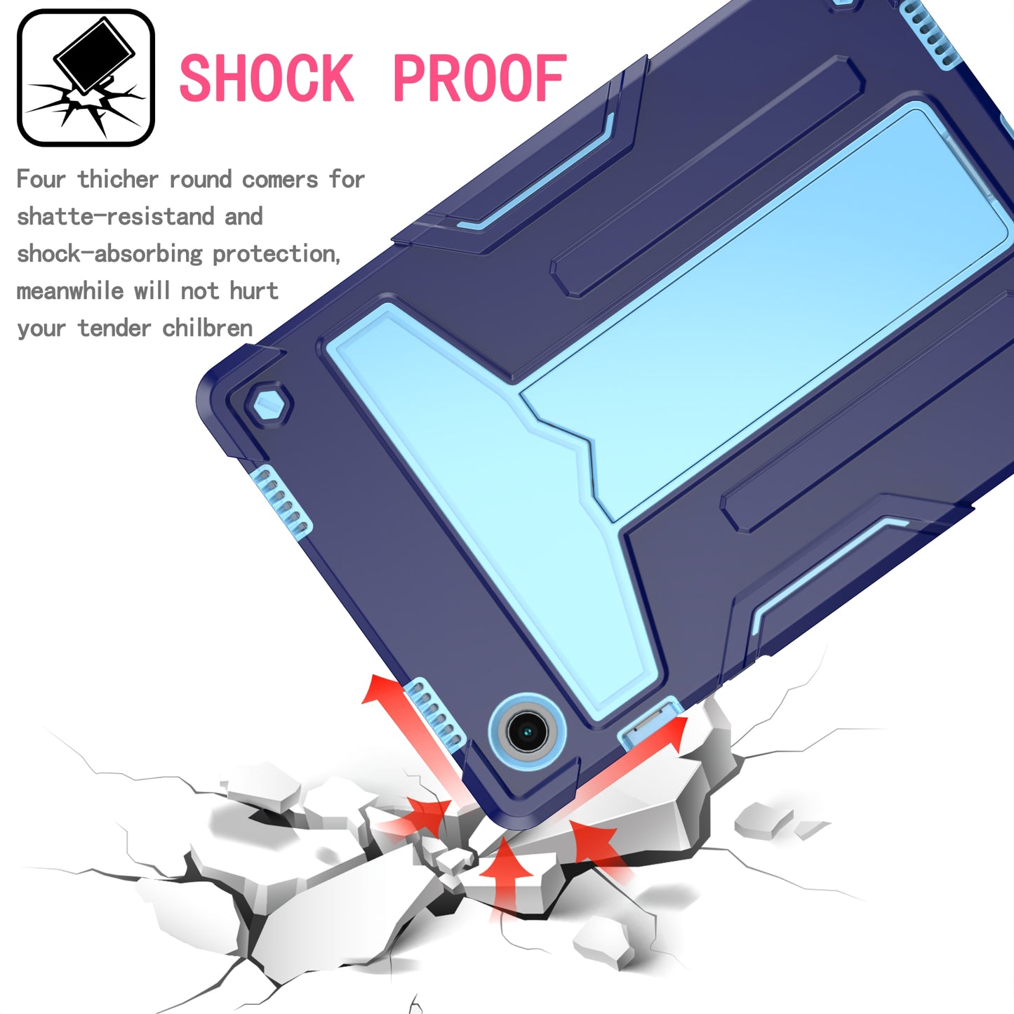 Foldable T-shaped Tablet Case with Kickstand PC Silicone Shockproof Protector Cover for Samsung Galaxy Tab A8 10.5 (2021)