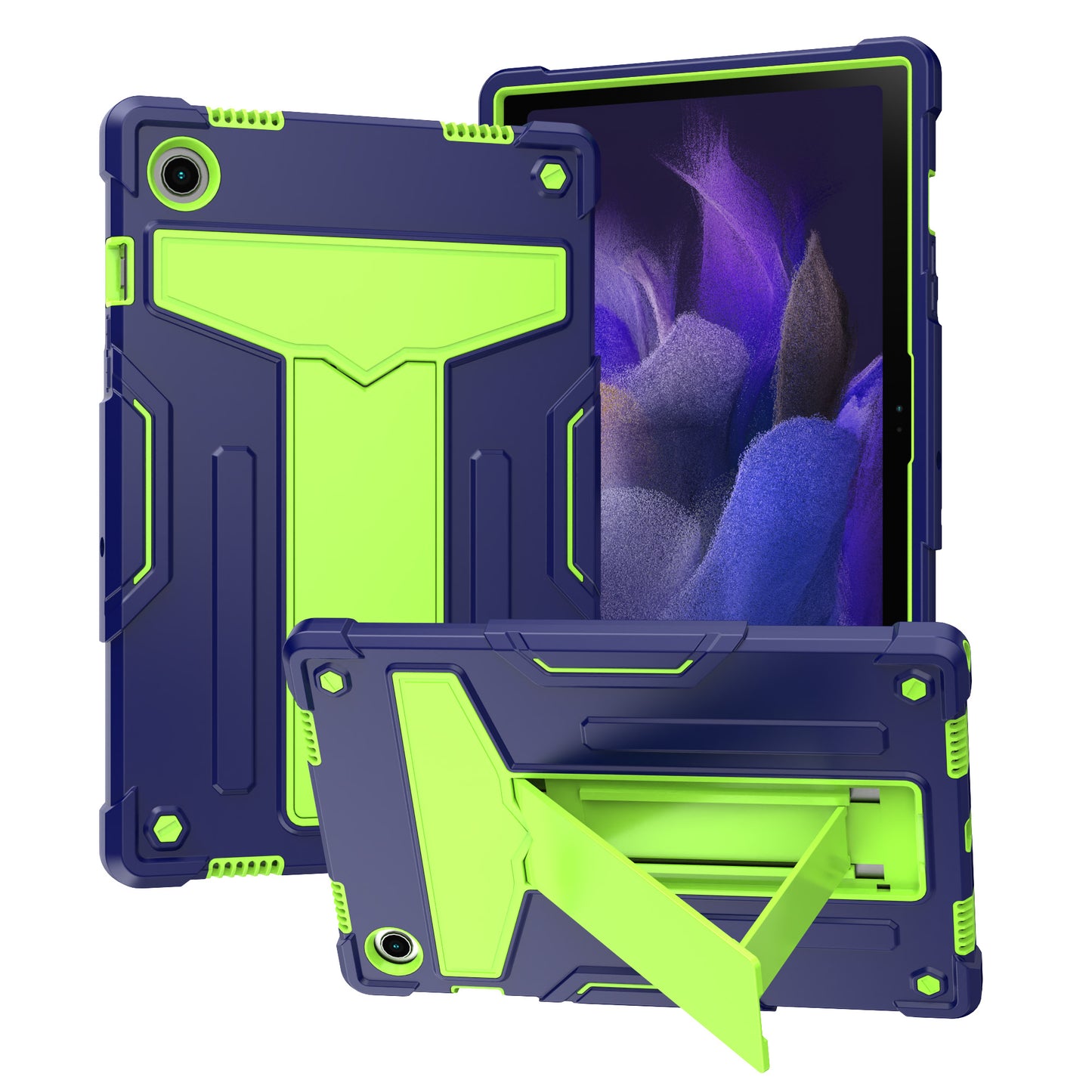 Foldable T-shaped Tablet Case with Kickstand PC Silicone Shockproof Protector Cover for Samsung Galaxy Tab A8 10.5 (2021)
