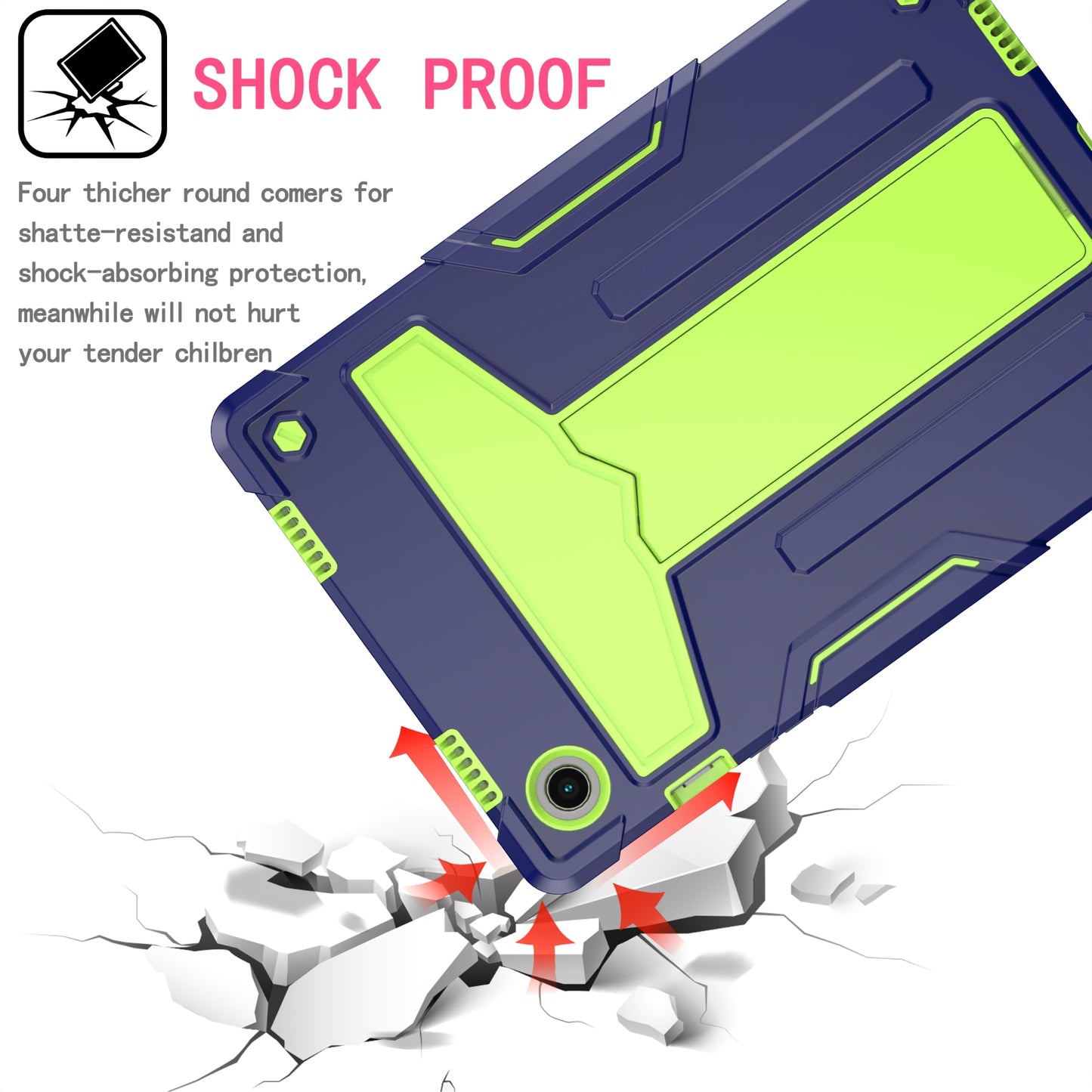 Foldable T-shaped Tablet Case with Kickstand PC Silicone Shockproof Protector Cover for Samsung Galaxy Tab A8 10.5 (2021)