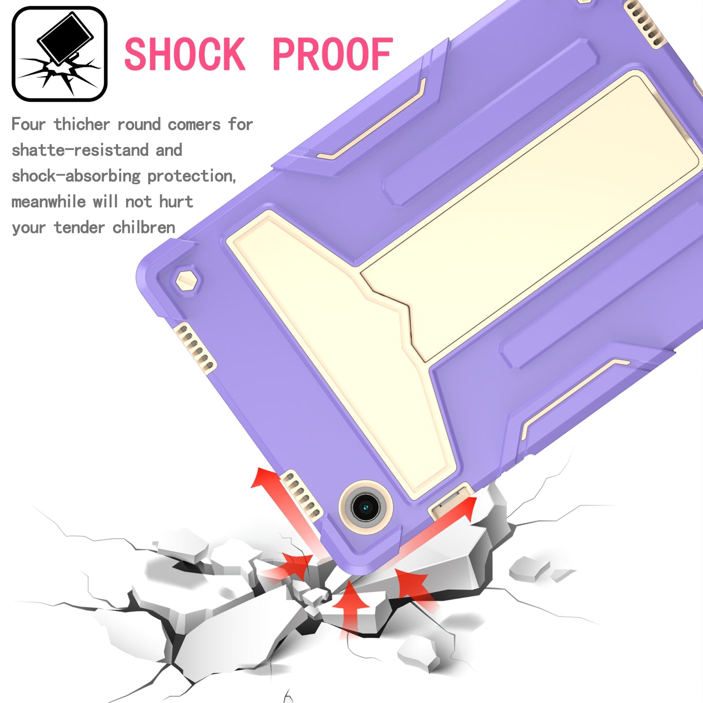 Foldable T-shaped Tablet Case with Kickstand PC Silicone Shockproof Protector Cover for Samsung Galaxy Tab A8 10.5 (2021)