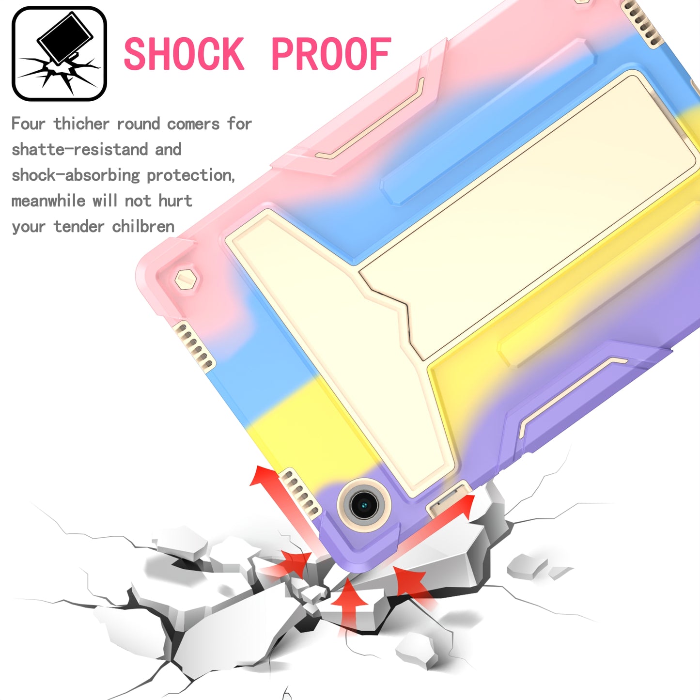 Foldable T-shaped Tablet Case with Kickstand PC Silicone Shockproof Protector Cover for Samsung Galaxy Tab A8 10.5 (2021)