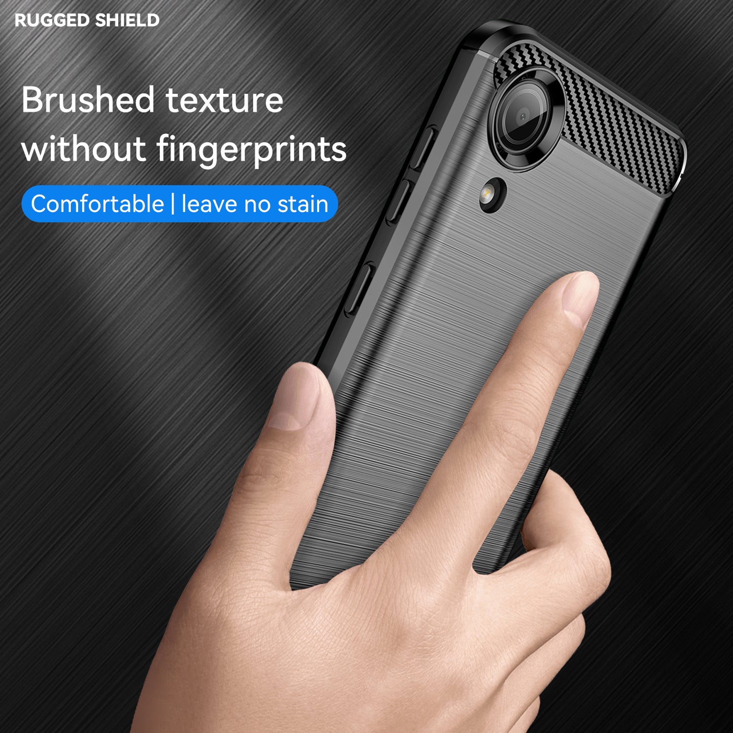 1.8mm TPU Case for Samsung Galaxy A03 Core, Brushed Surface Carbon Fiber Texture Anti-fingerprint Back Cover
