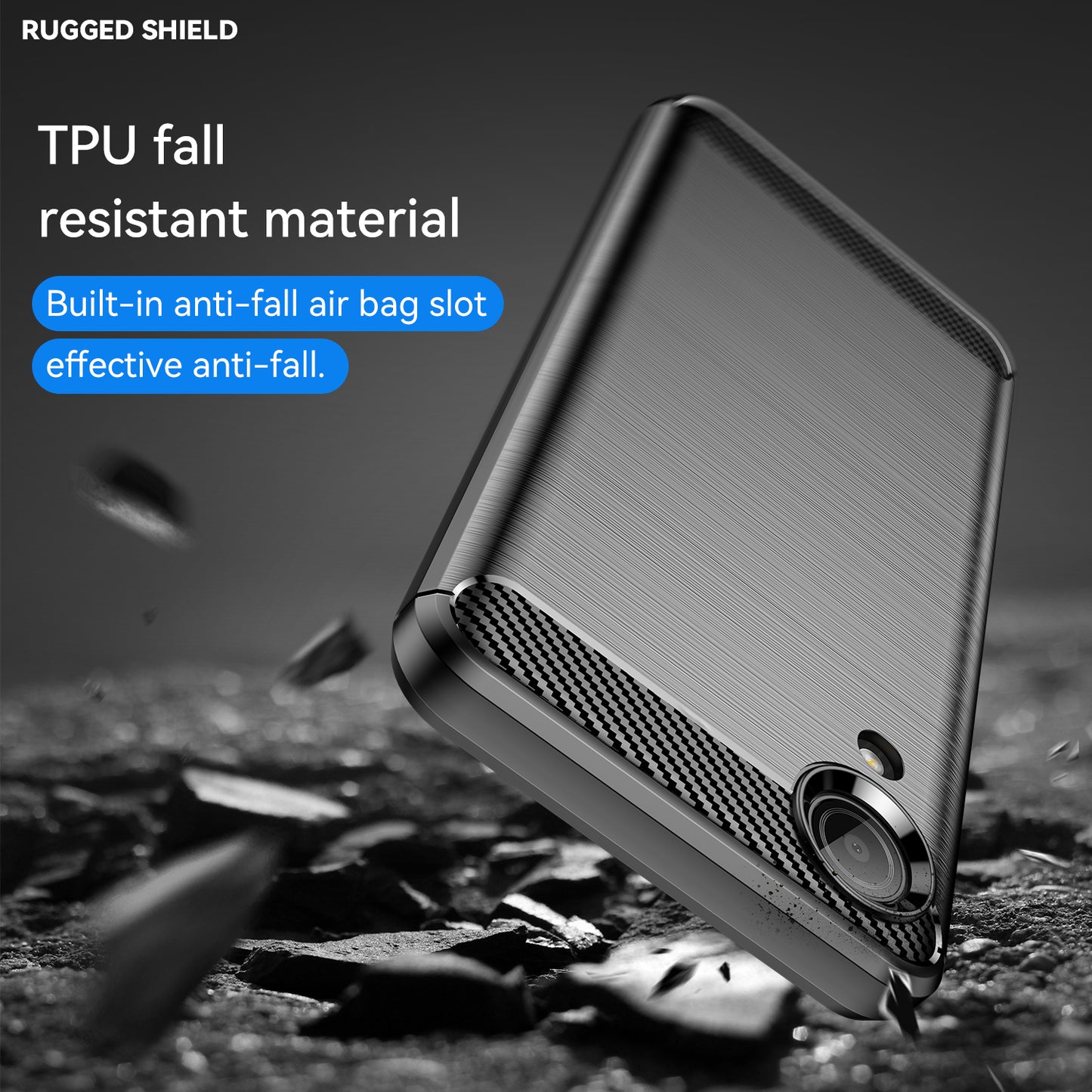 1.8mm TPU Case for Samsung Galaxy A03 Core, Brushed Surface Carbon Fiber Texture Anti-fingerprint Back Cover