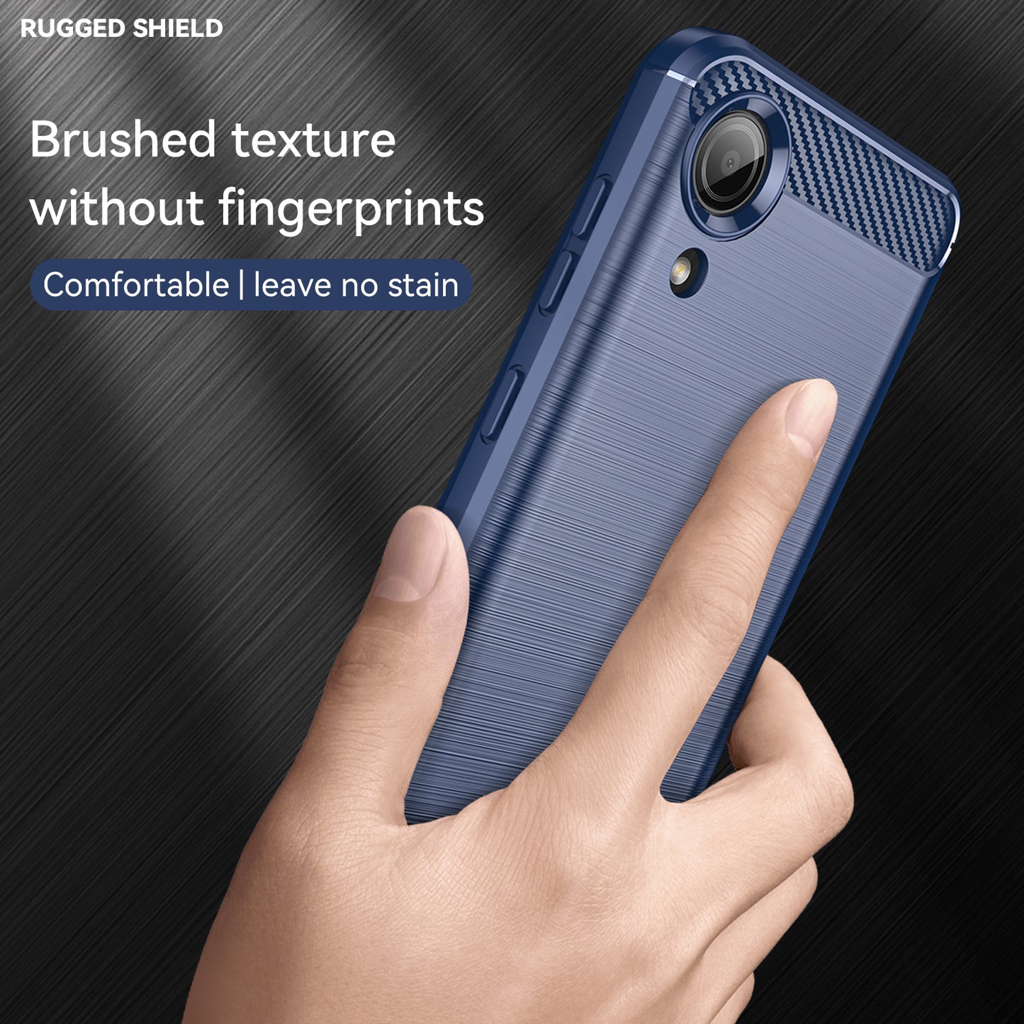 1.8mm TPU Case for Samsung Galaxy A03 Core, Brushed Surface Carbon Fiber Texture Anti-fingerprint Back Cover