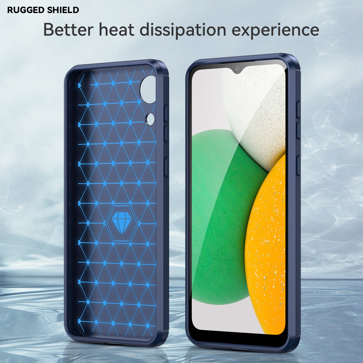 1.8mm TPU Case for Samsung Galaxy A03 Core, Brushed Surface Carbon Fiber Texture Anti-fingerprint Back Cover